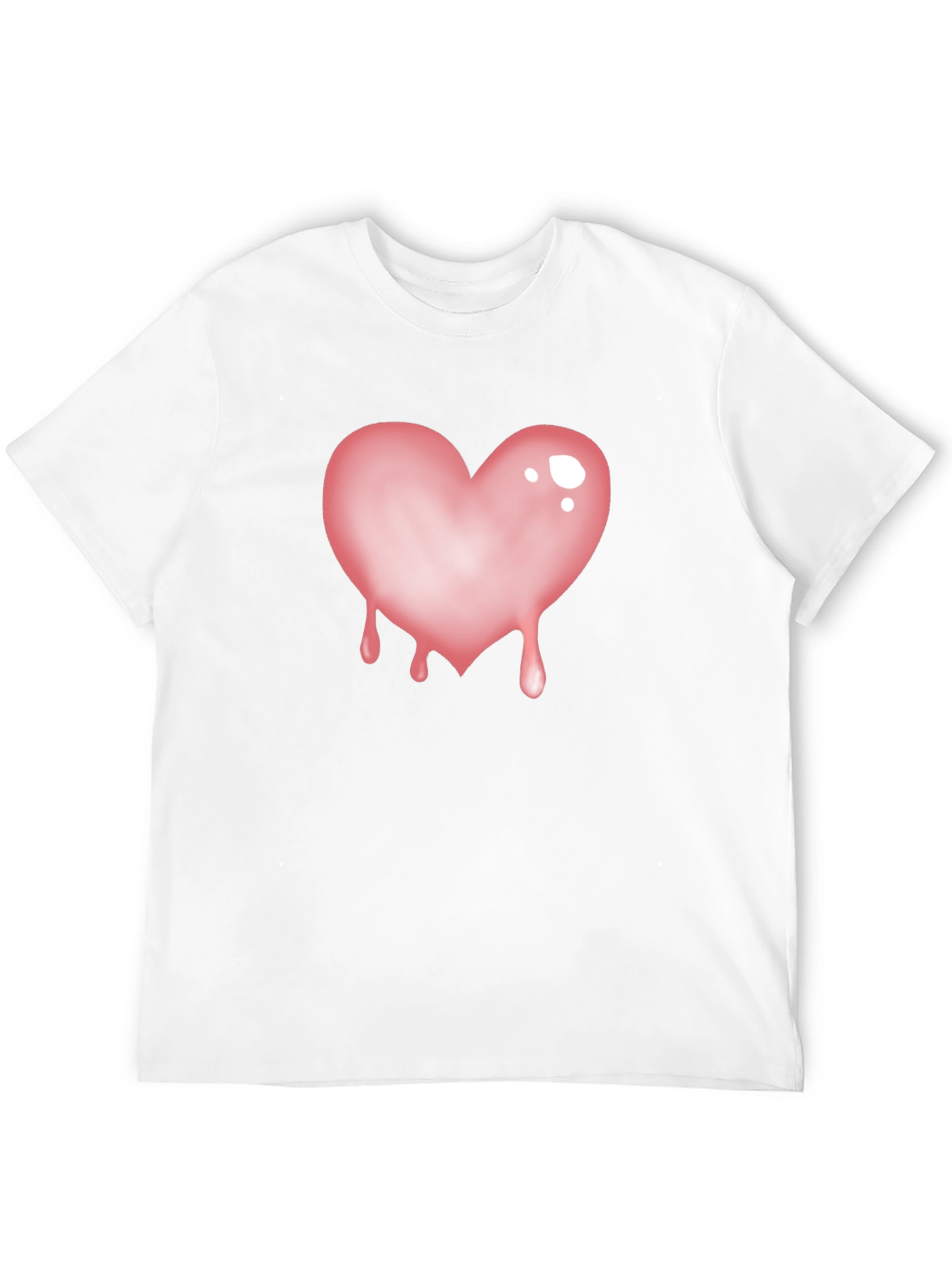 Black T-Shirt with Dripping Heart Graphic