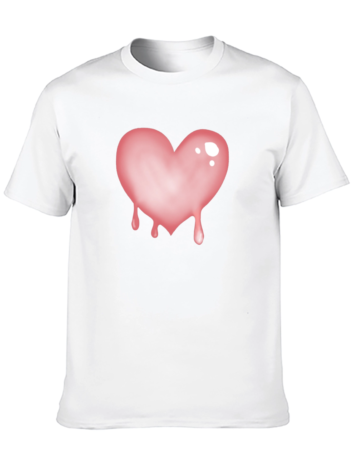 Black T-Shirt with Dripping Heart Graphic