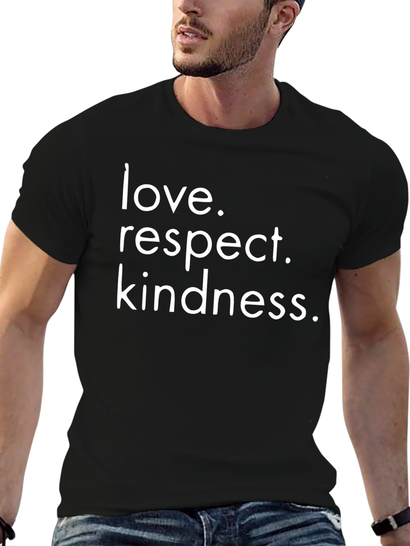 Love Respect Kindness Black Graphic Tee