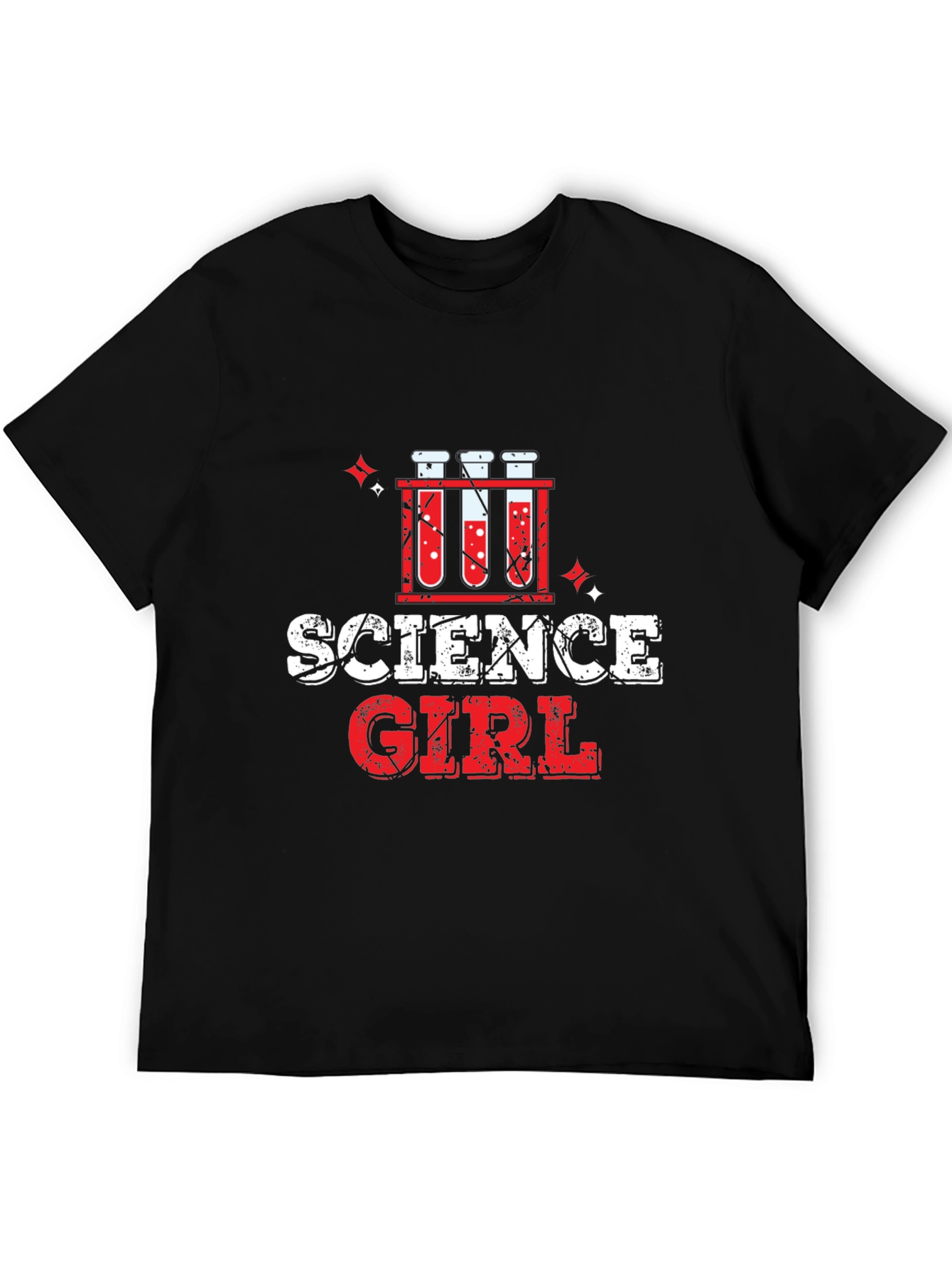 Science Girl T-Shirt - Black Cotton Blend