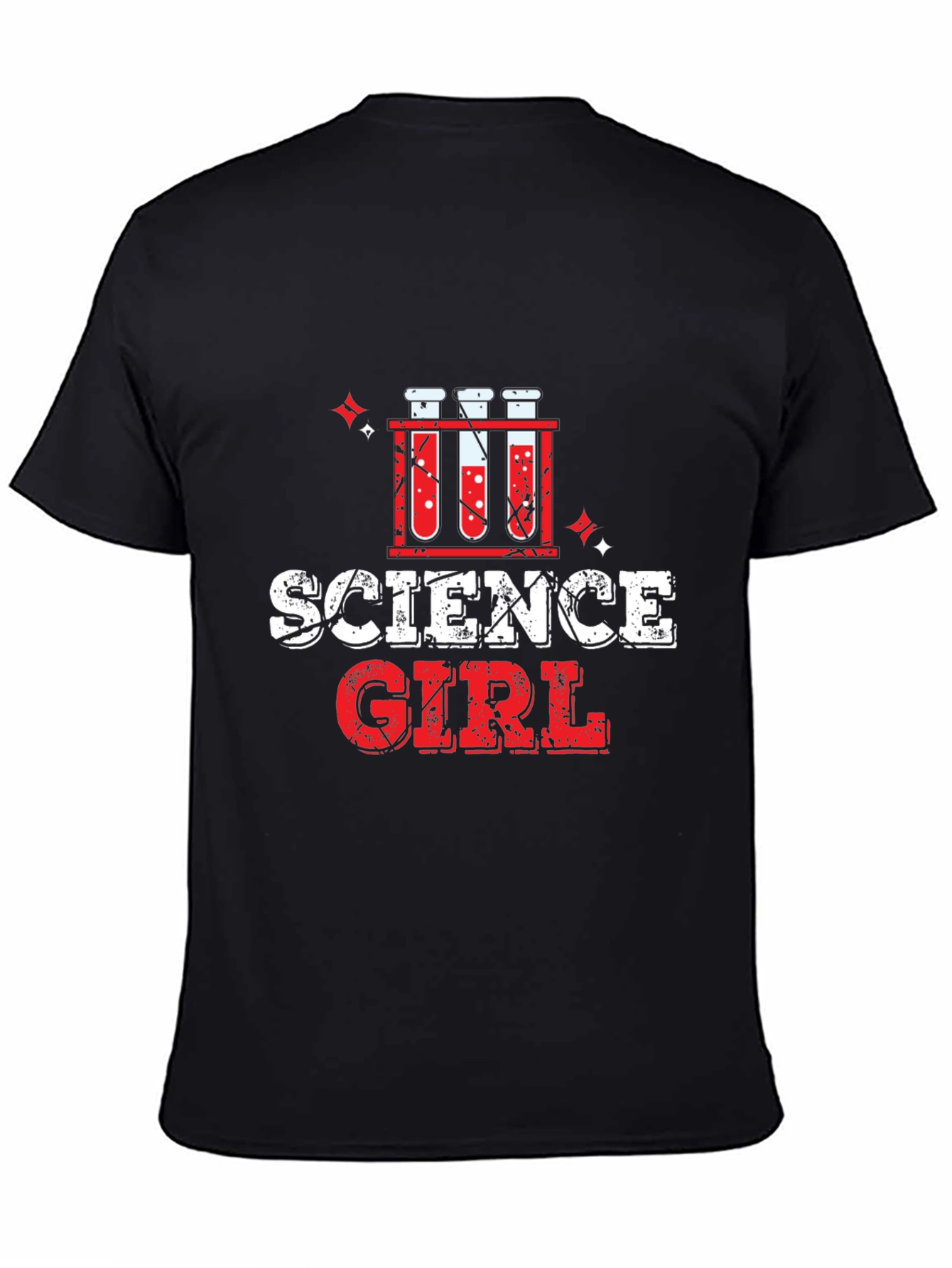 Science Girl T-Shirt - Black Cotton Blend