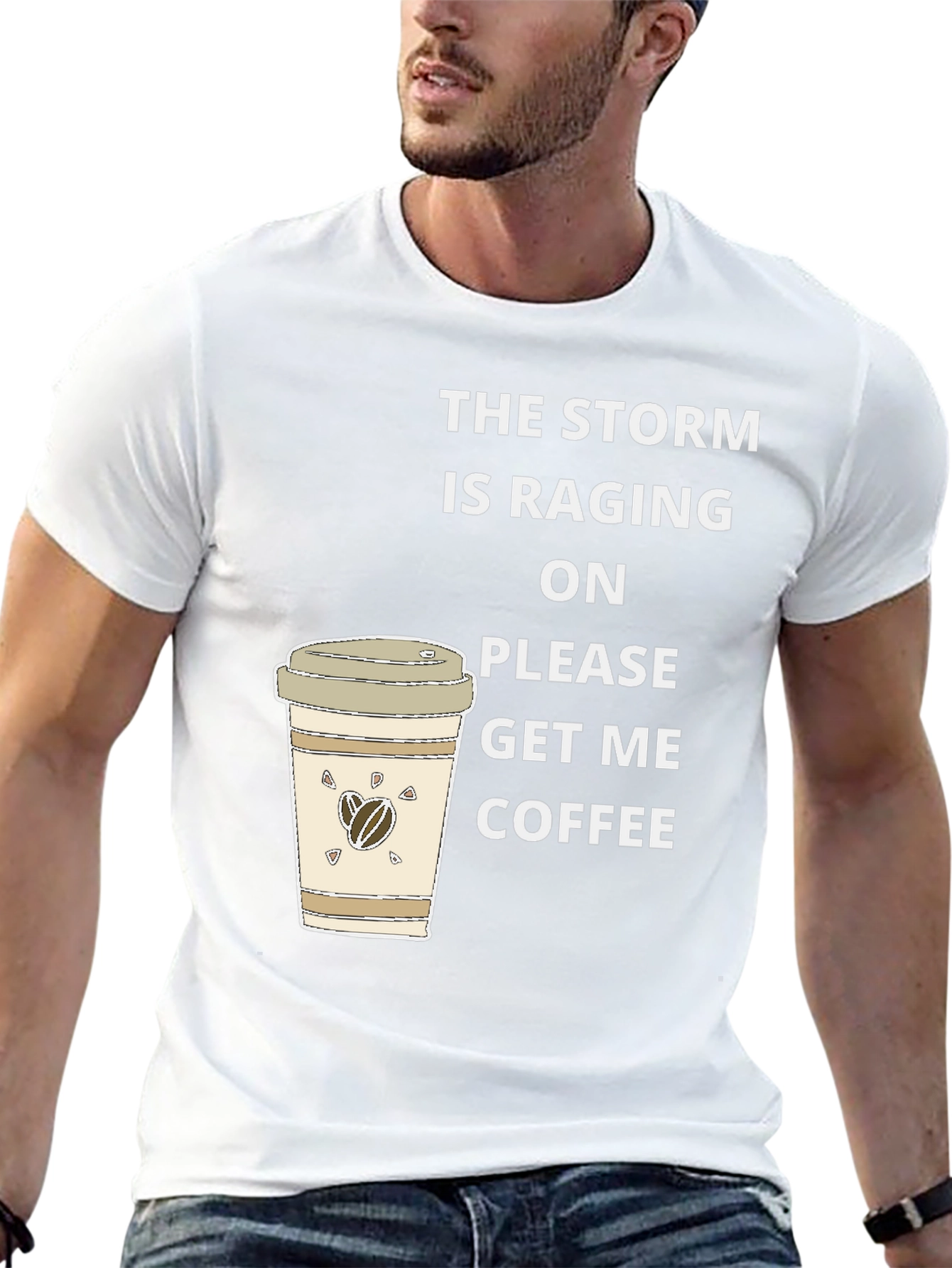 Storm Raging Coffee T-Shirt - Funny Graphic Tee