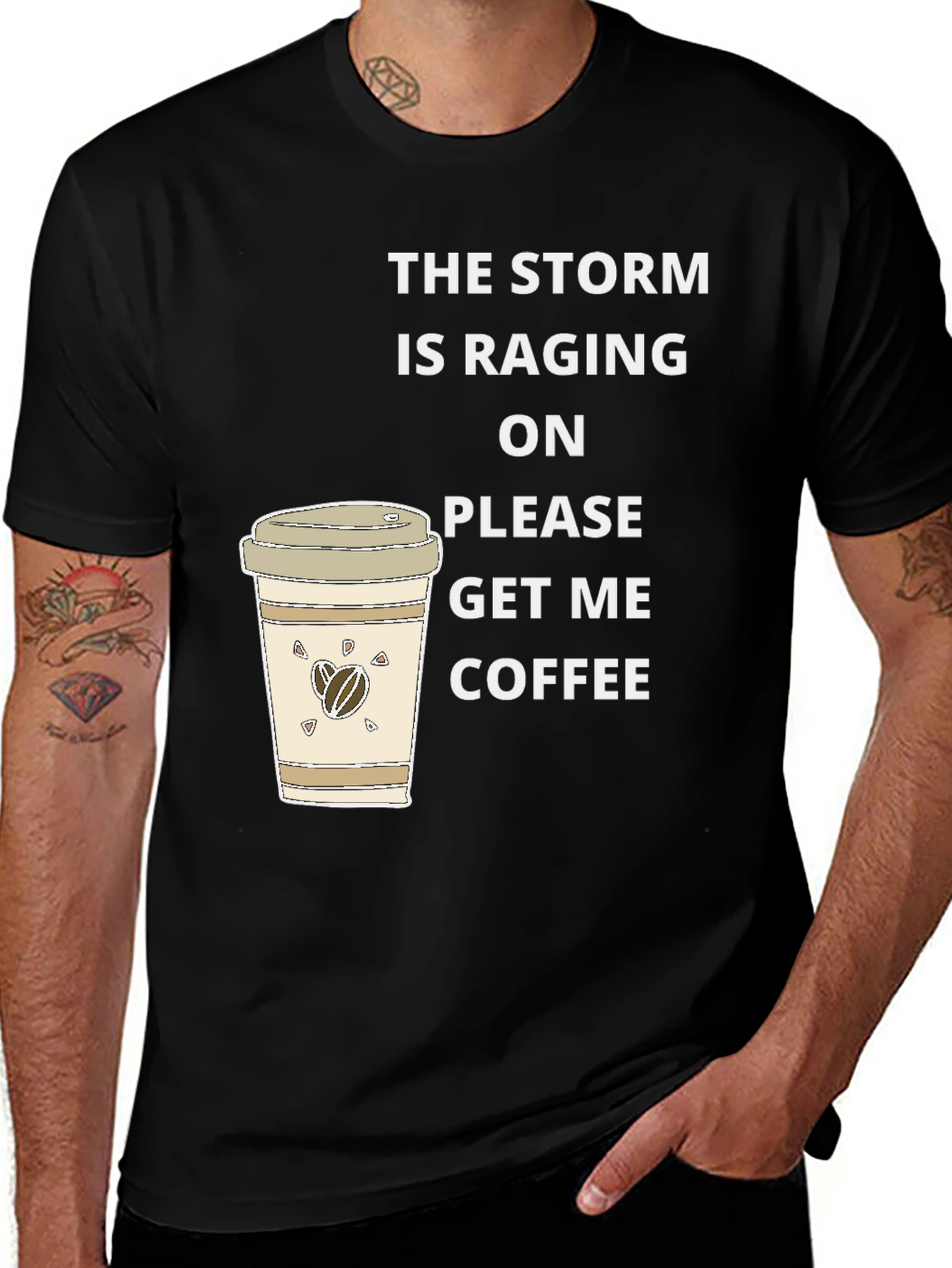 Storm Raging Coffee T-Shirt - Funny Graphic Tee