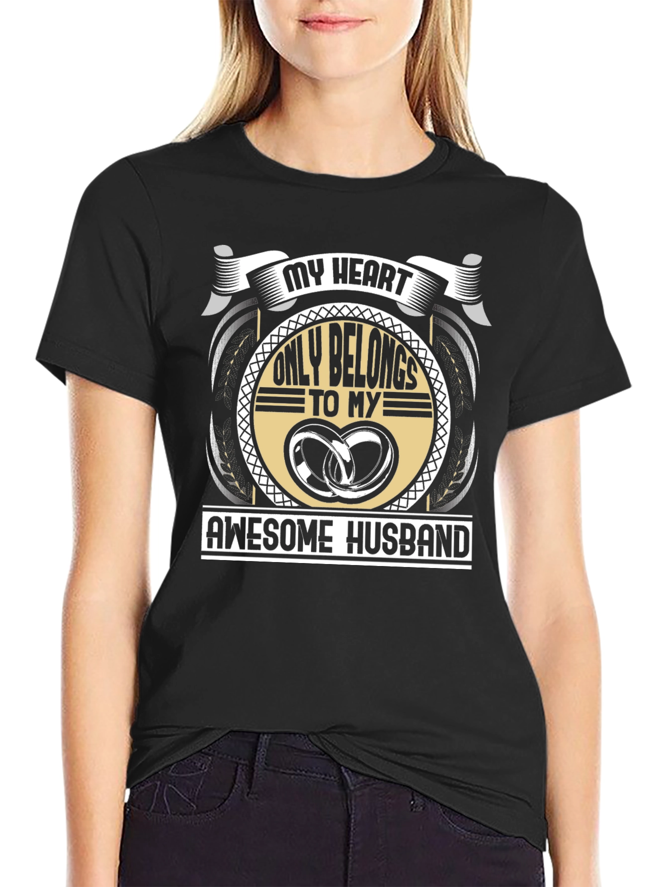 My Heart Belongs To My Awesome Husband T-Shirt