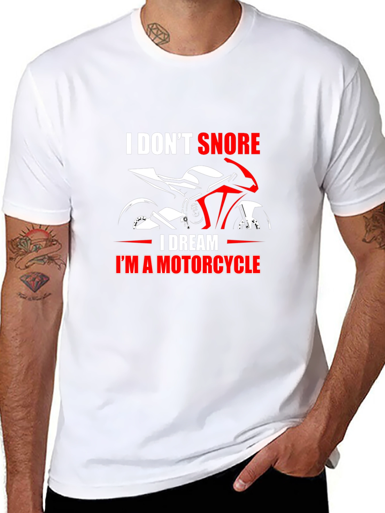 I DREAM IM A MOTORCYCLE Mens Black T-Shirt