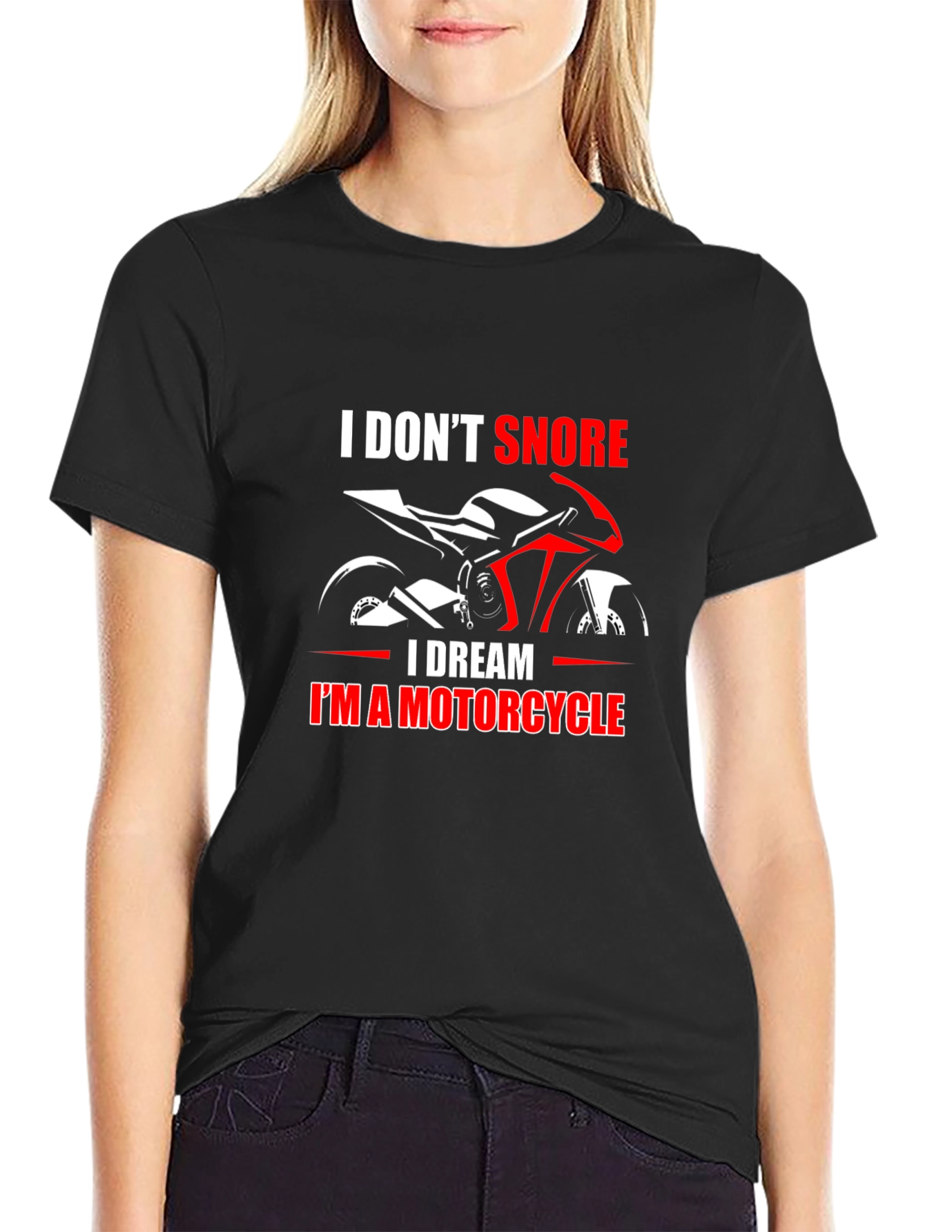 I DREAM IM A MOTORCYCLE Mens Black T-Shirt