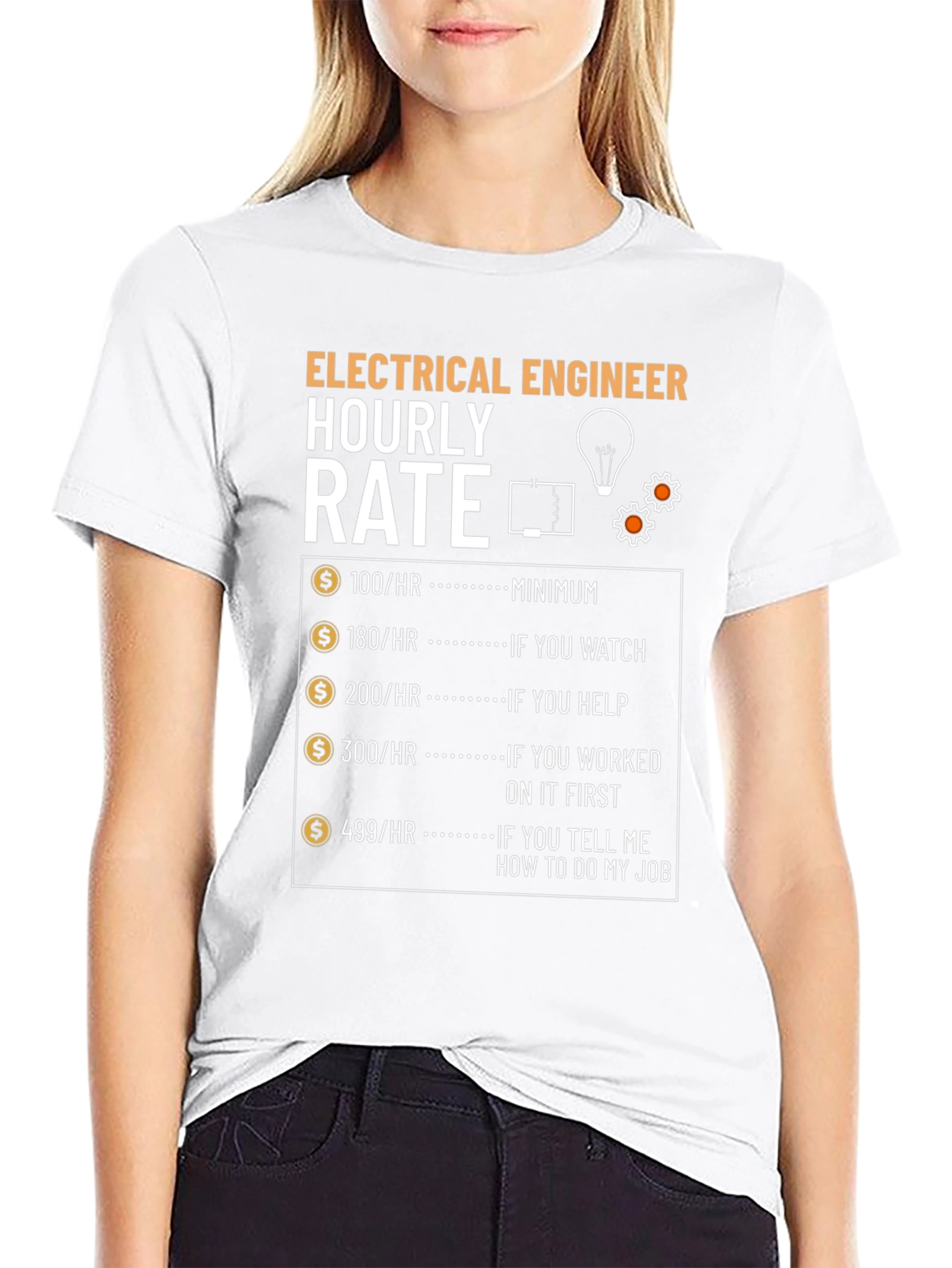 Electrical Engineer Hourly Rate Funny Graphic T-Shirt