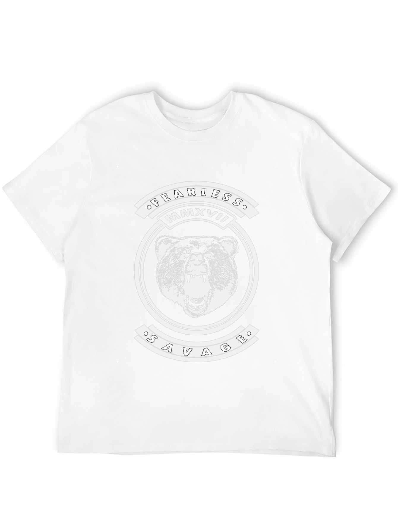 Fearless Savage Bear Graphic T-Shirt - Black
