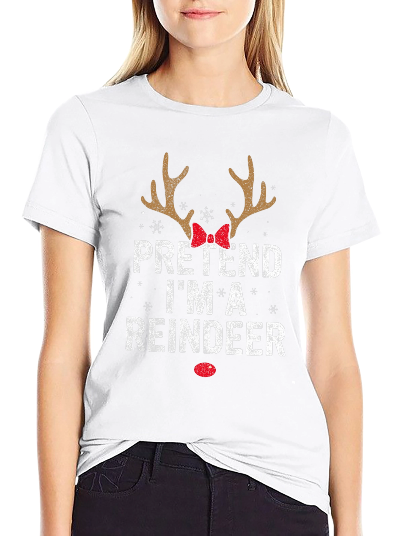 Pretend Im A Reindeer Christmas T-Shirt
