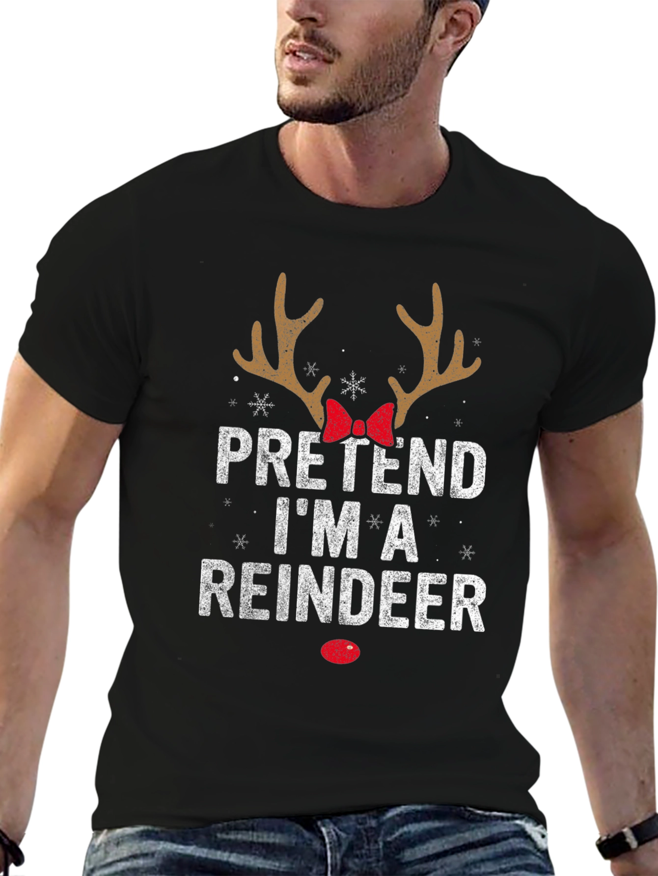 Pretend Im A Reindeer Christmas T-Shirt