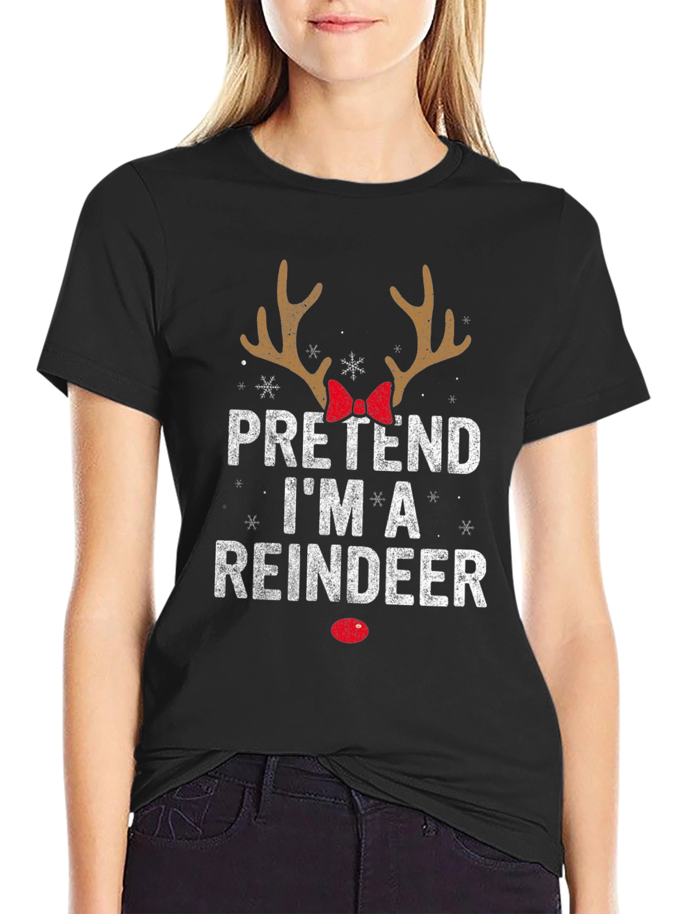Pretend Im A Reindeer Christmas T-Shirt
