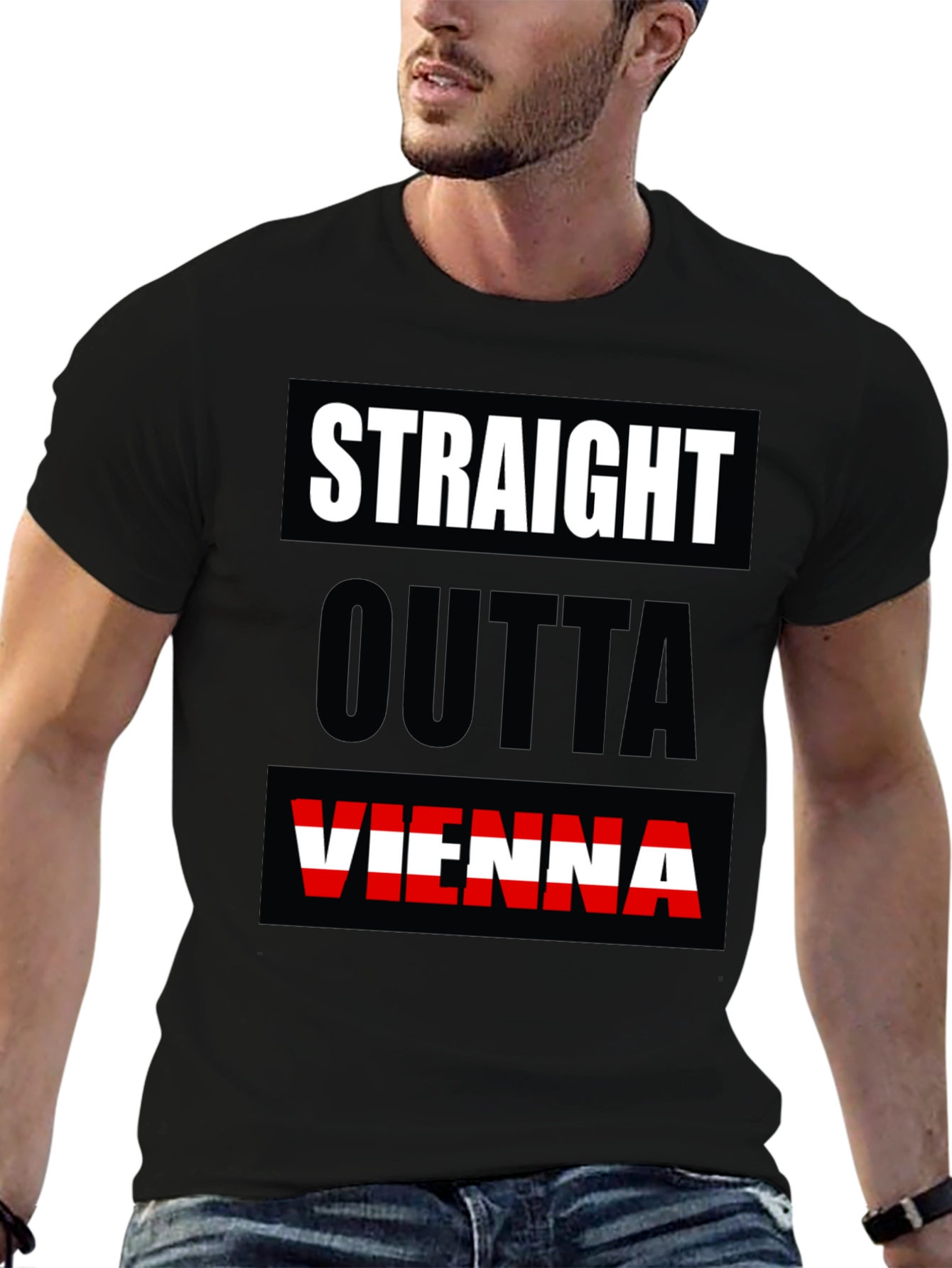 Straight Outta Vienna Black T-Shirt
