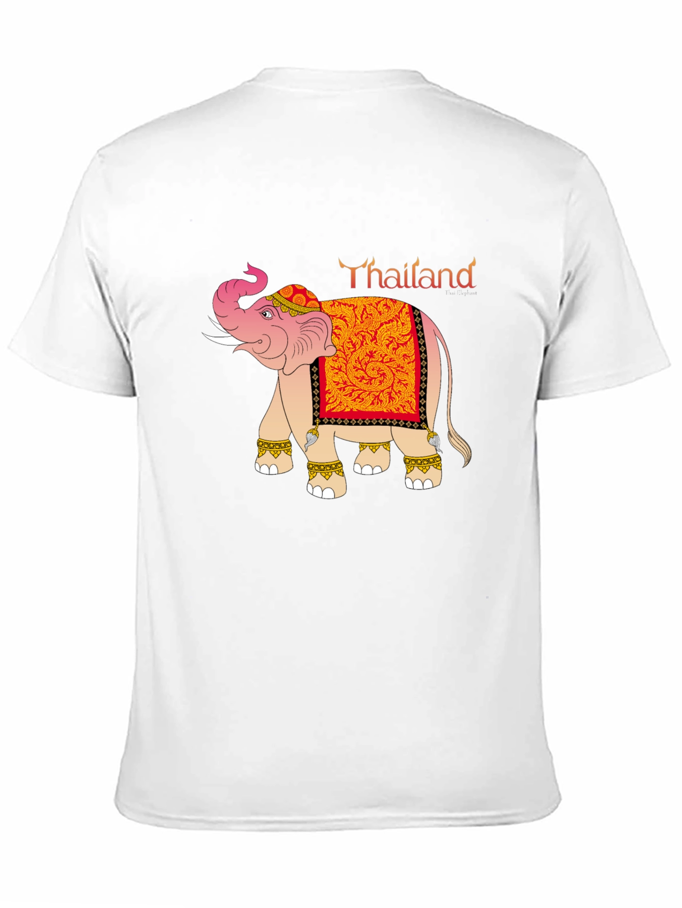 Thailand Elephant Graphic Tee - Black Cotton Blend T-Shirt