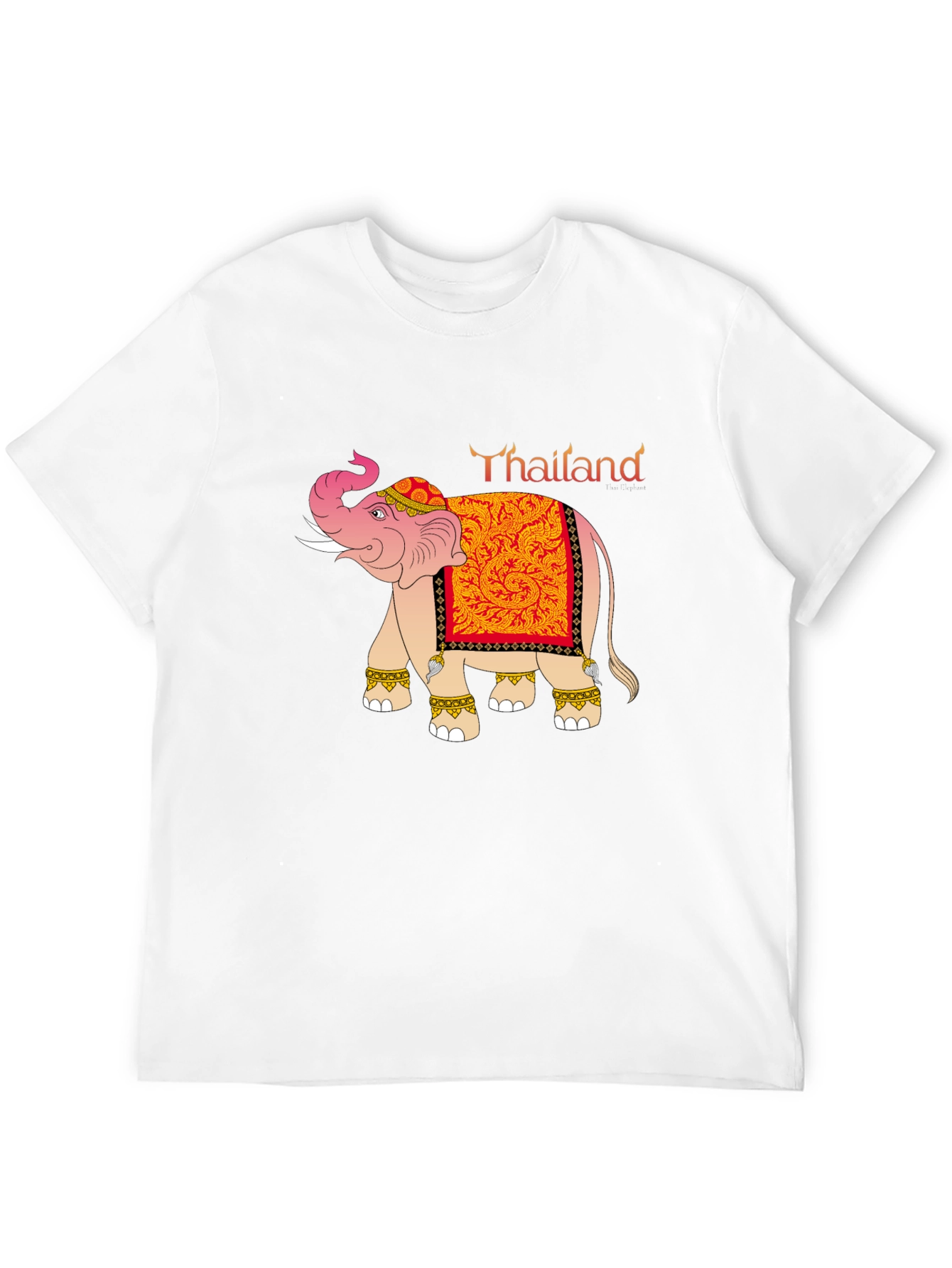 Thailand Elephant Graphic Tee - Black Cotton Blend T-Shirt