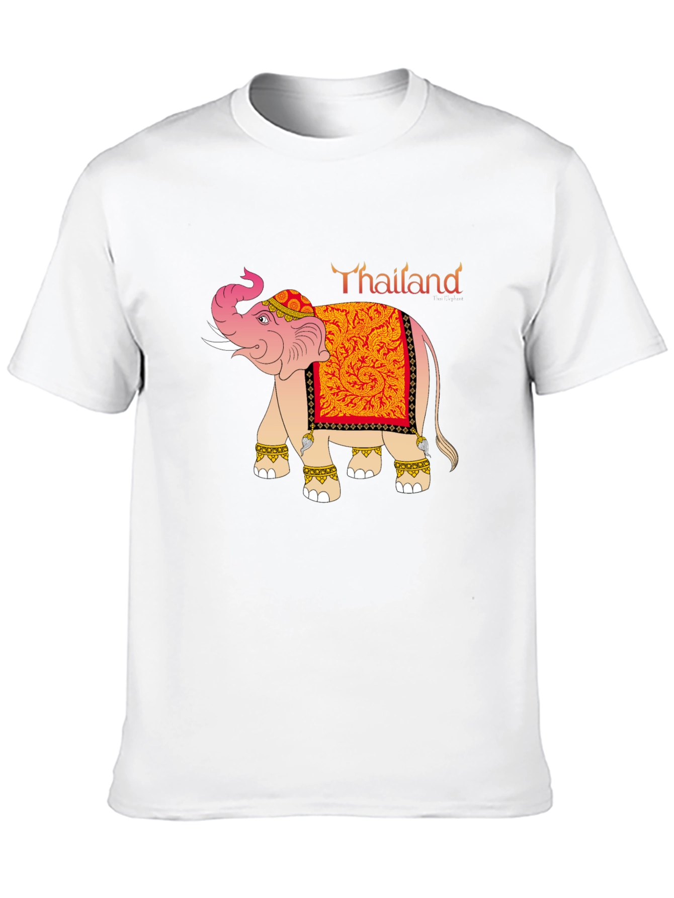 Thailand Elephant Graphic Tee - Black Cotton Blend T-Shirt