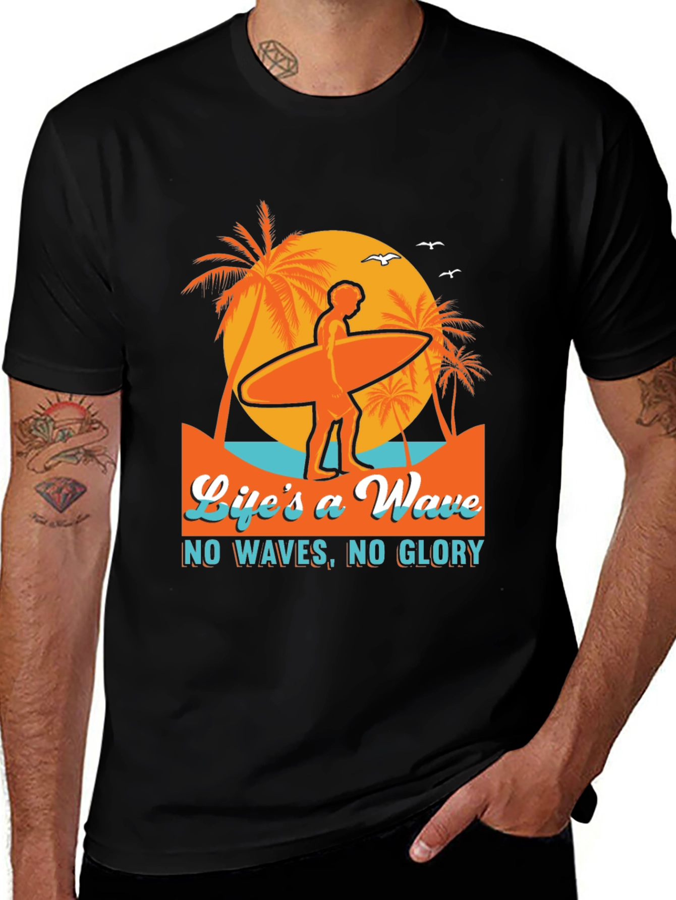 Lifes a Wave Graphic T-Shirt - Surfer Style Tee