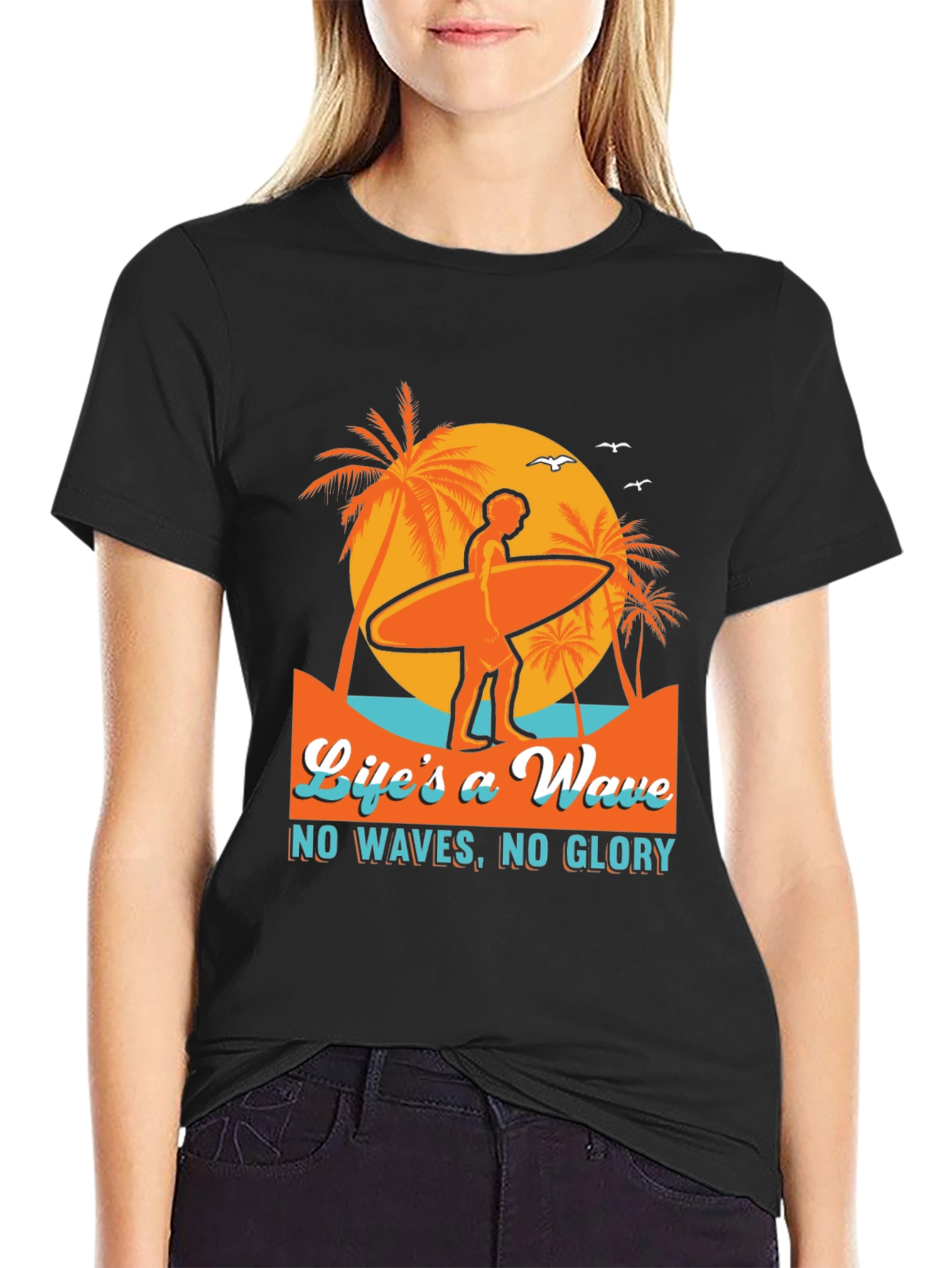 Lifes a Wave Graphic T-Shirt - Surfer Style Tee