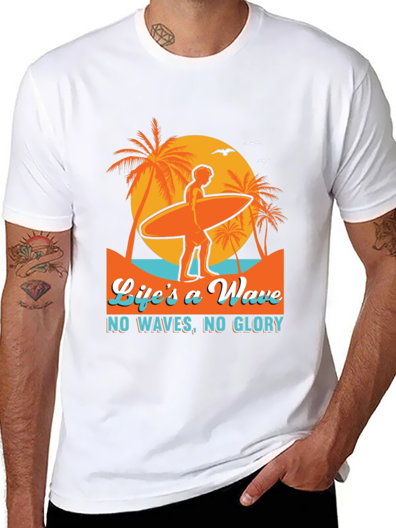 Lifes a Wave Graphic T-Shirt - Surfer Style Tee