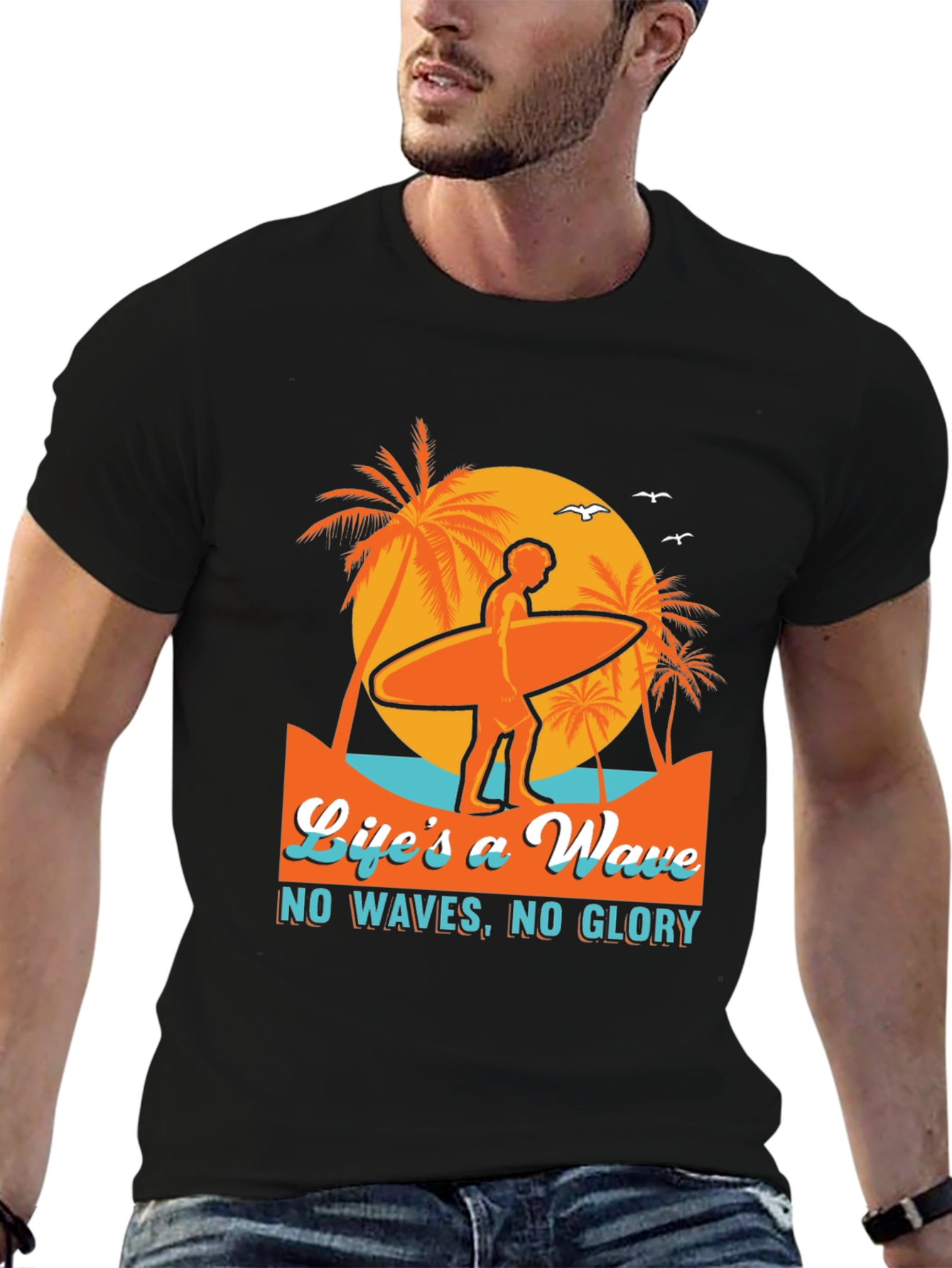 Lifes a Wave Graphic T-Shirt - Surfer Style Tee