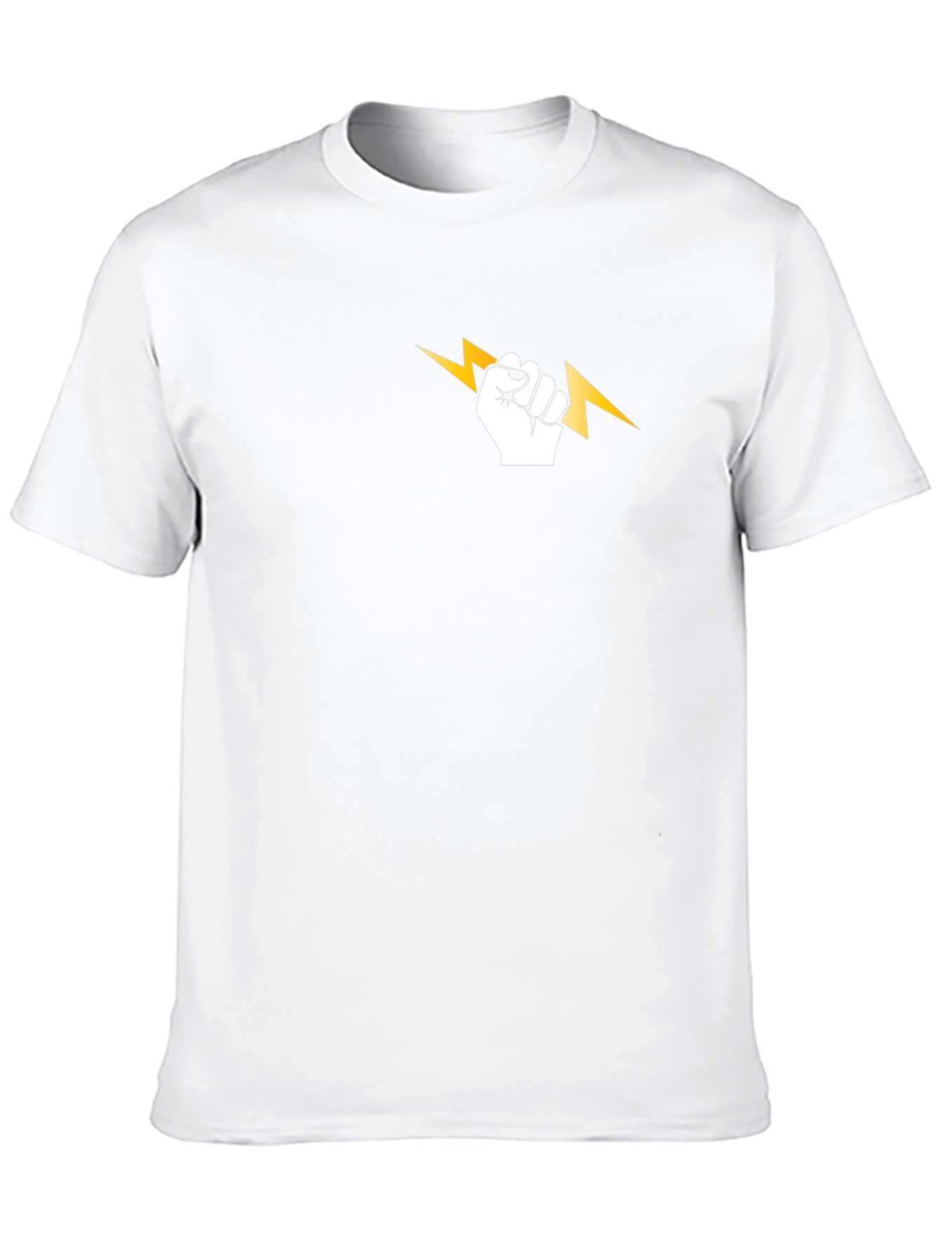 Black T-Shirt with Lightning Bolt Fist Graphic