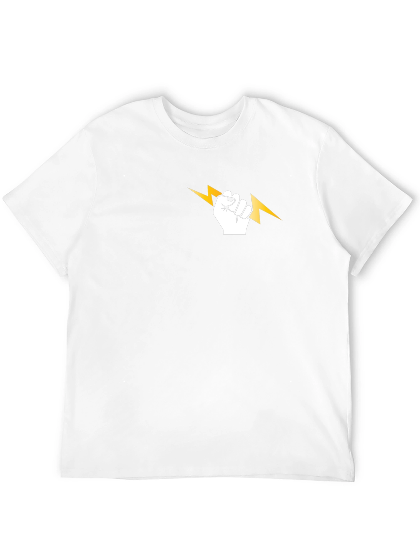 Black T-Shirt with Lightning Bolt Fist Graphic