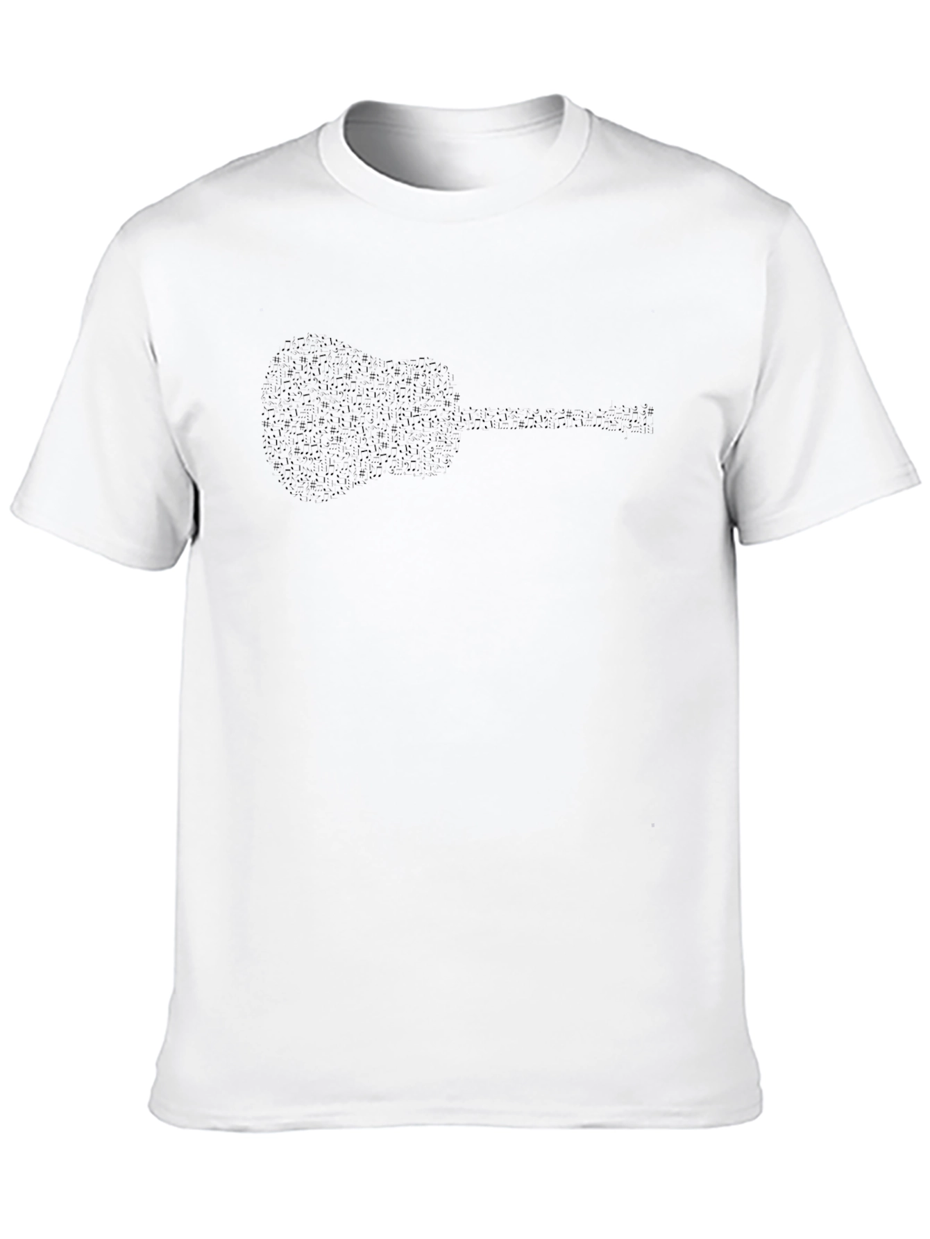 Mens Black Guitar Graphic T-Shirt