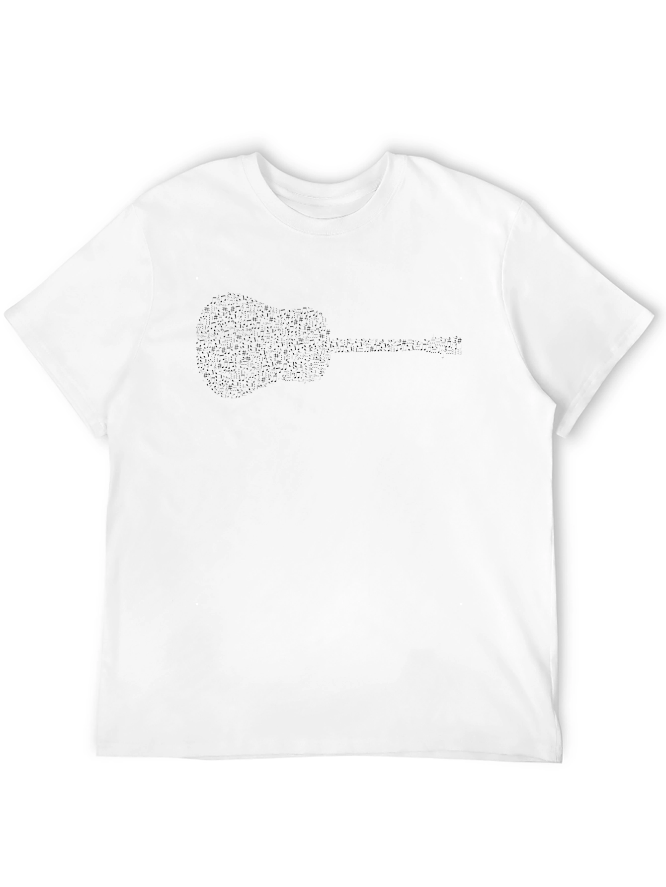 Mens Black Guitar Graphic T-Shirt