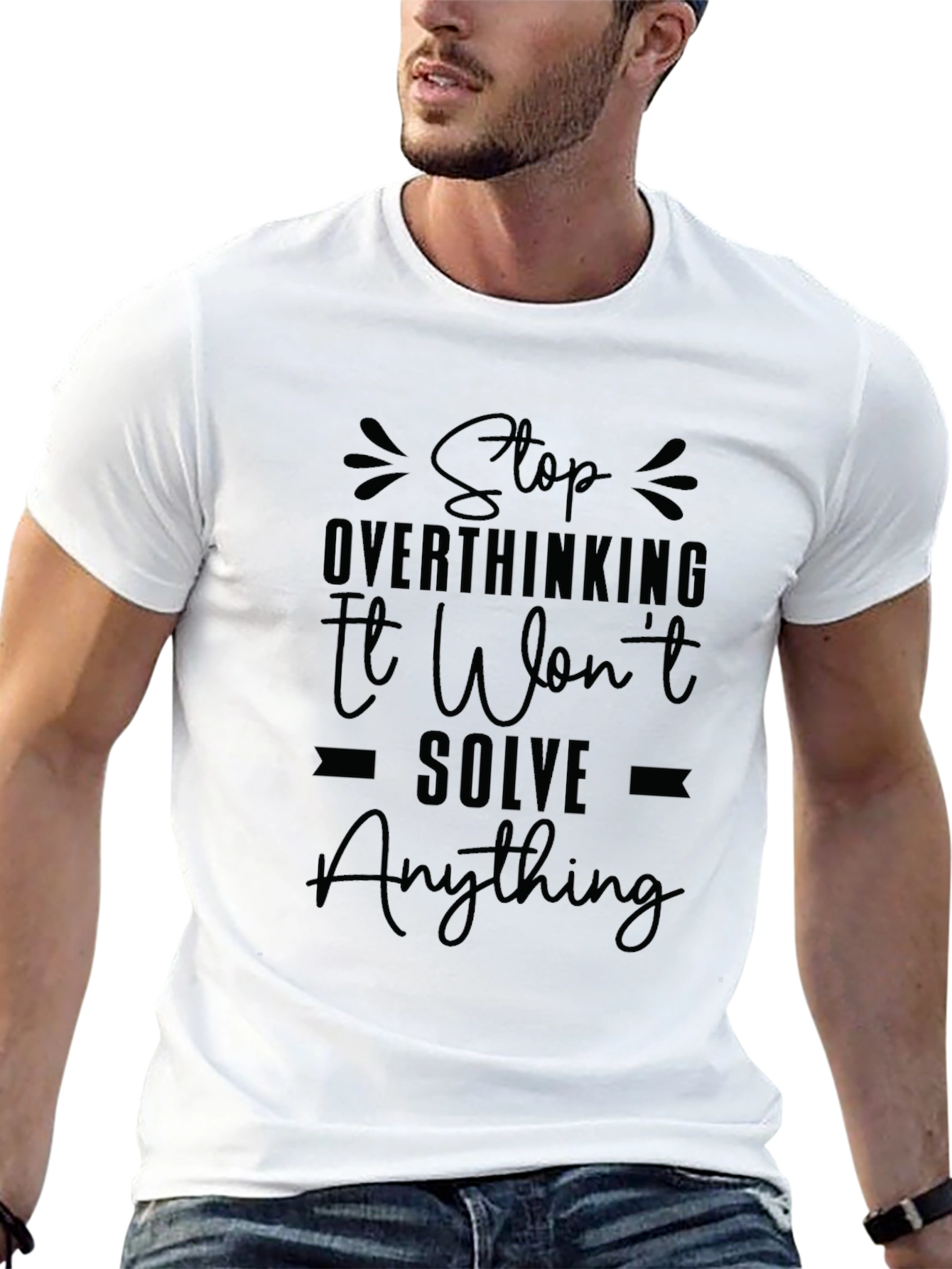 Stop Overthinking Graphic Tee - Black