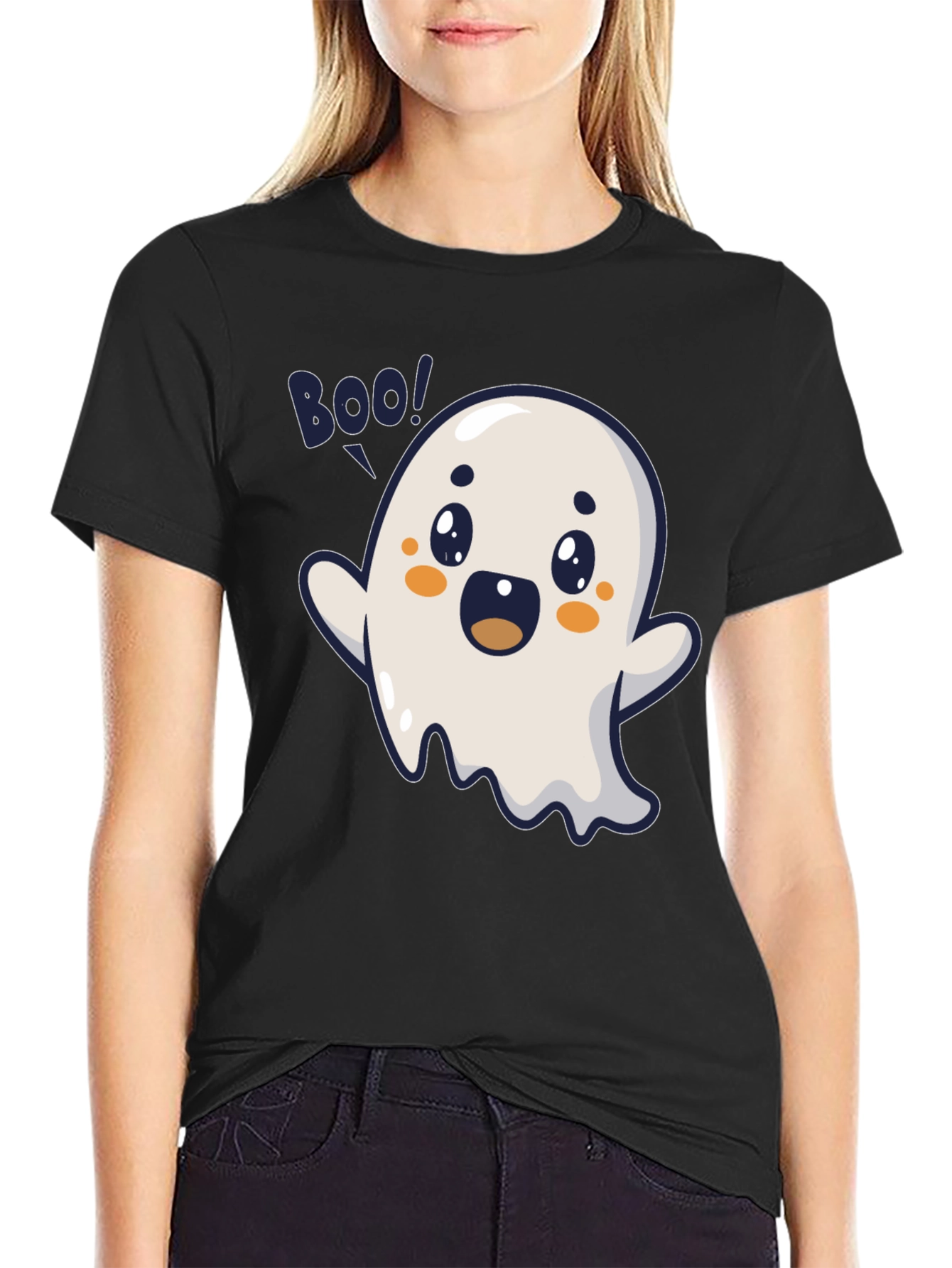 Cute Ghost Boo! Graphic Tee - Halloween Special