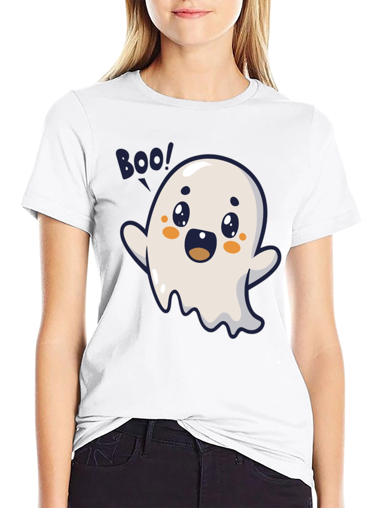 Cute Ghost Boo! Graphic Tee - Halloween Special