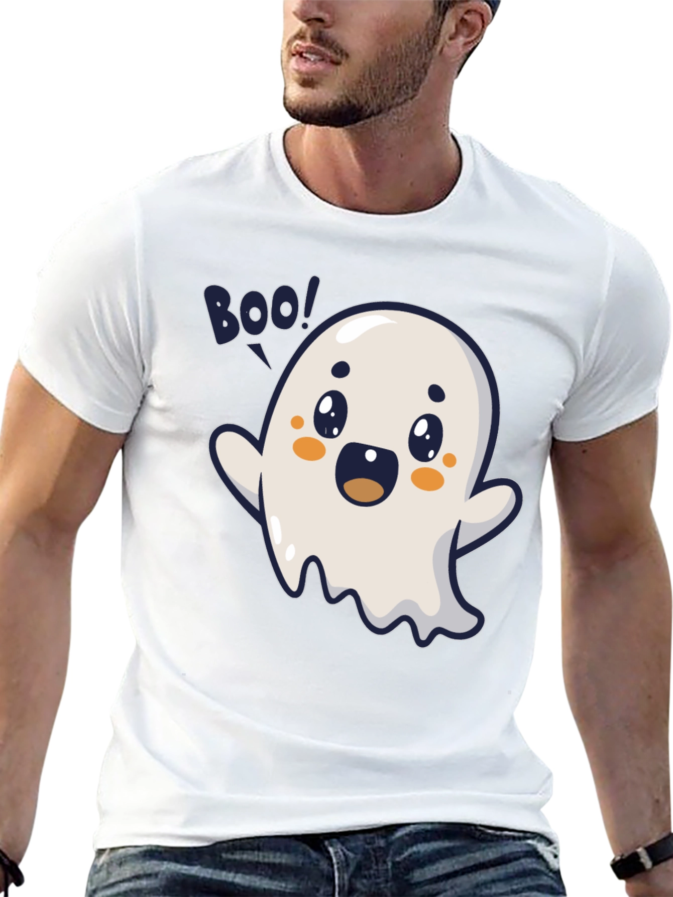 Cute Ghost Boo! Graphic Tee - Halloween Special