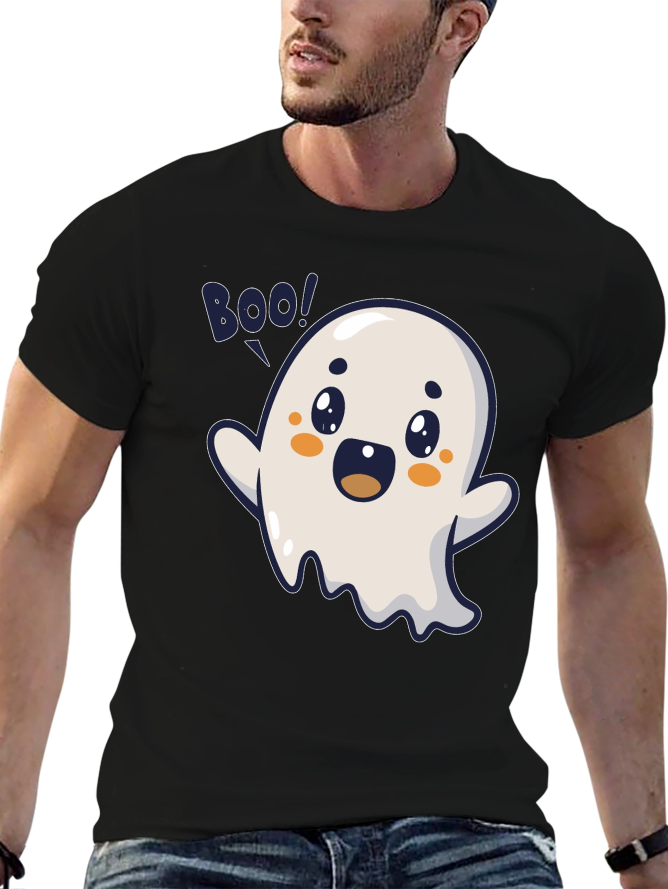 Cute Ghost Boo! Graphic Tee - Halloween Special