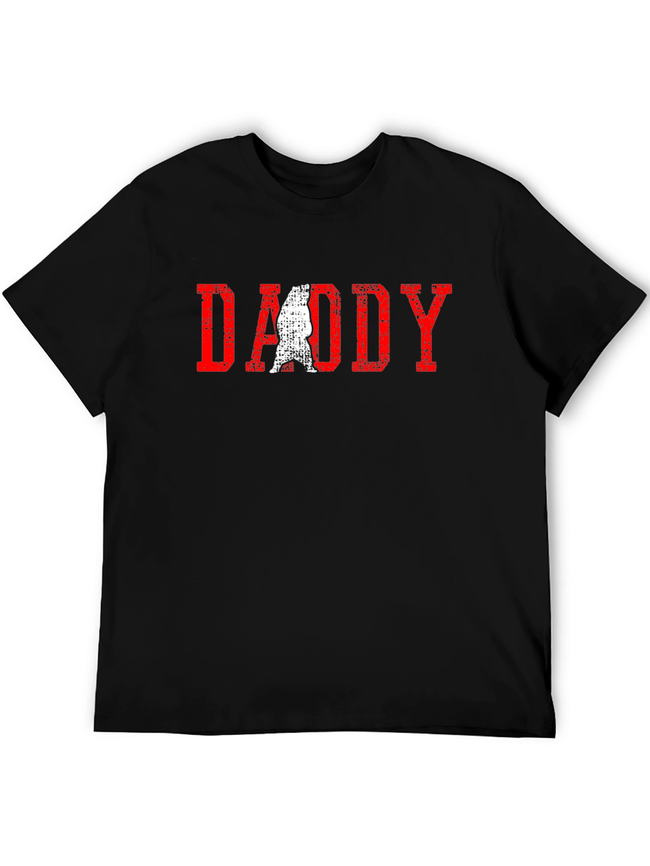 Daddy Bear Graphic T-Shirt - Distressed Red Print