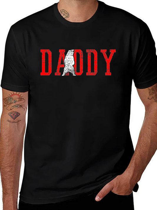 Daddy Bear Graphic T-Shirt - Distressed Red Print