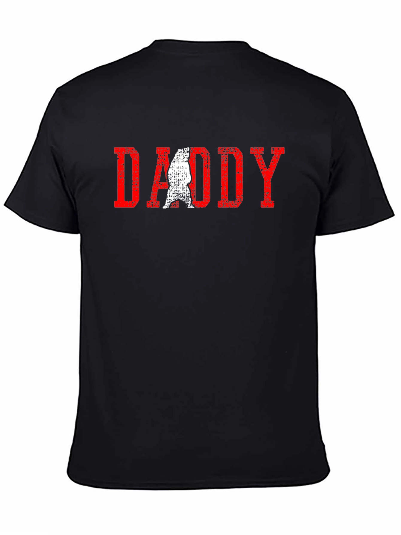 Daddy Bear Graphic T-Shirt - Distressed Red Print
