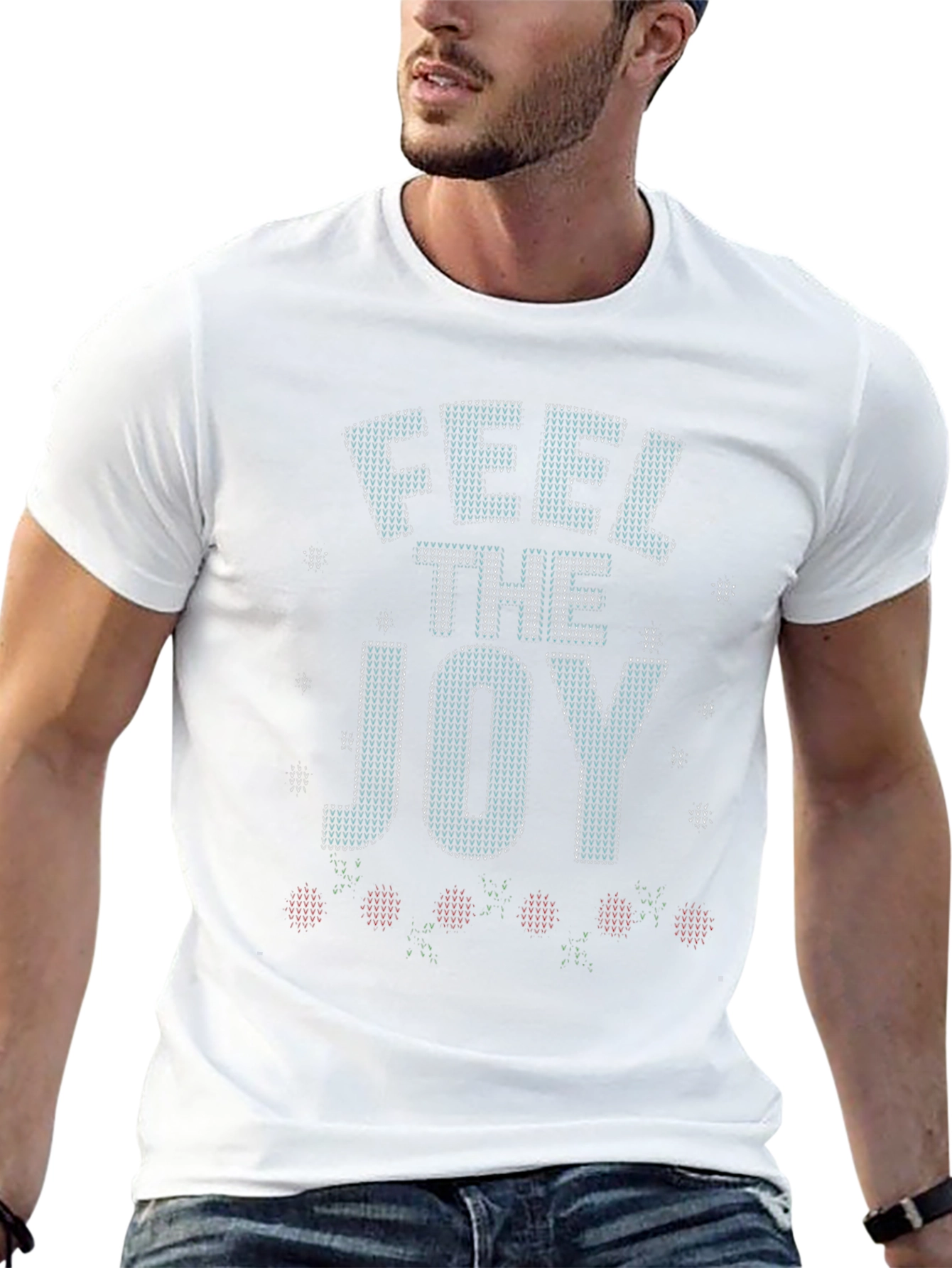 Feel the Joy Christmas Knit Style T-Shirt