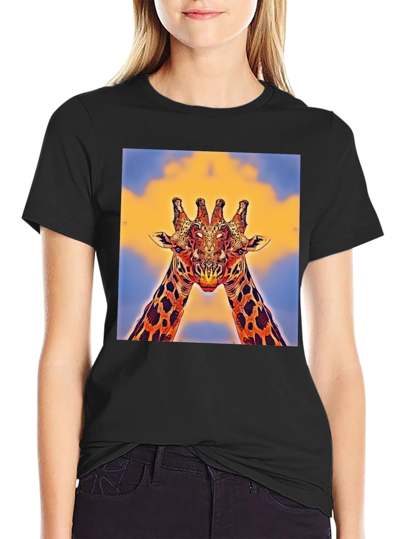 Giraffe Art T-Shirt - Unique Animal Design