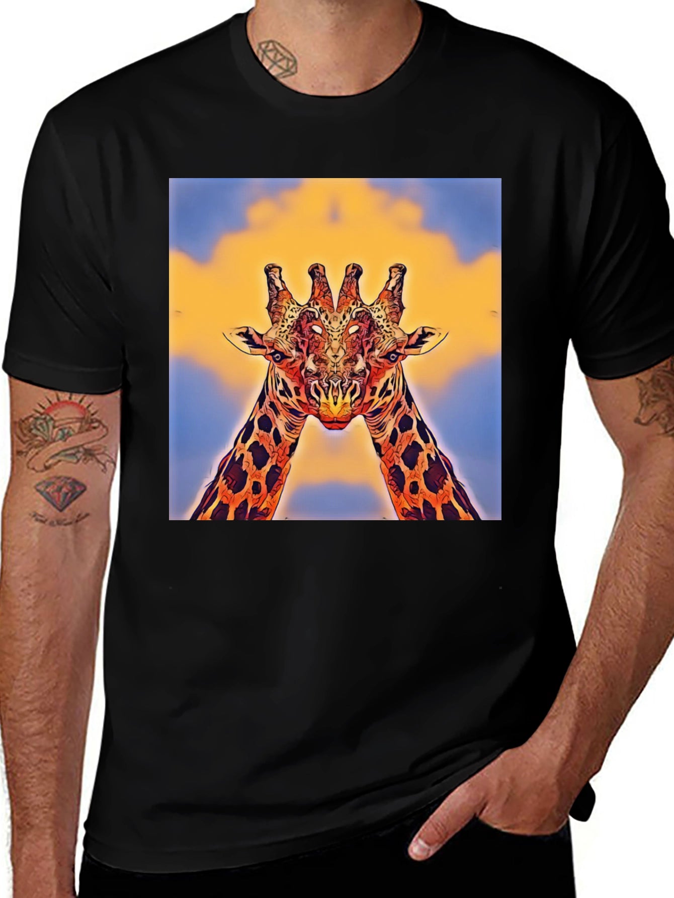 Giraffe Art T-Shirt - Unique Animal Design