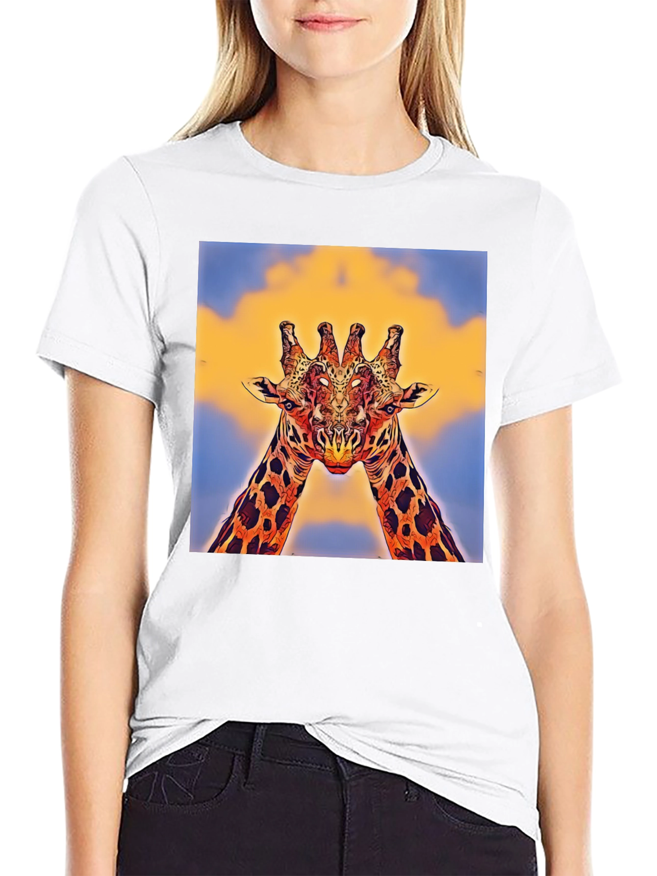 Giraffe Art T-Shirt - Unique Animal Design