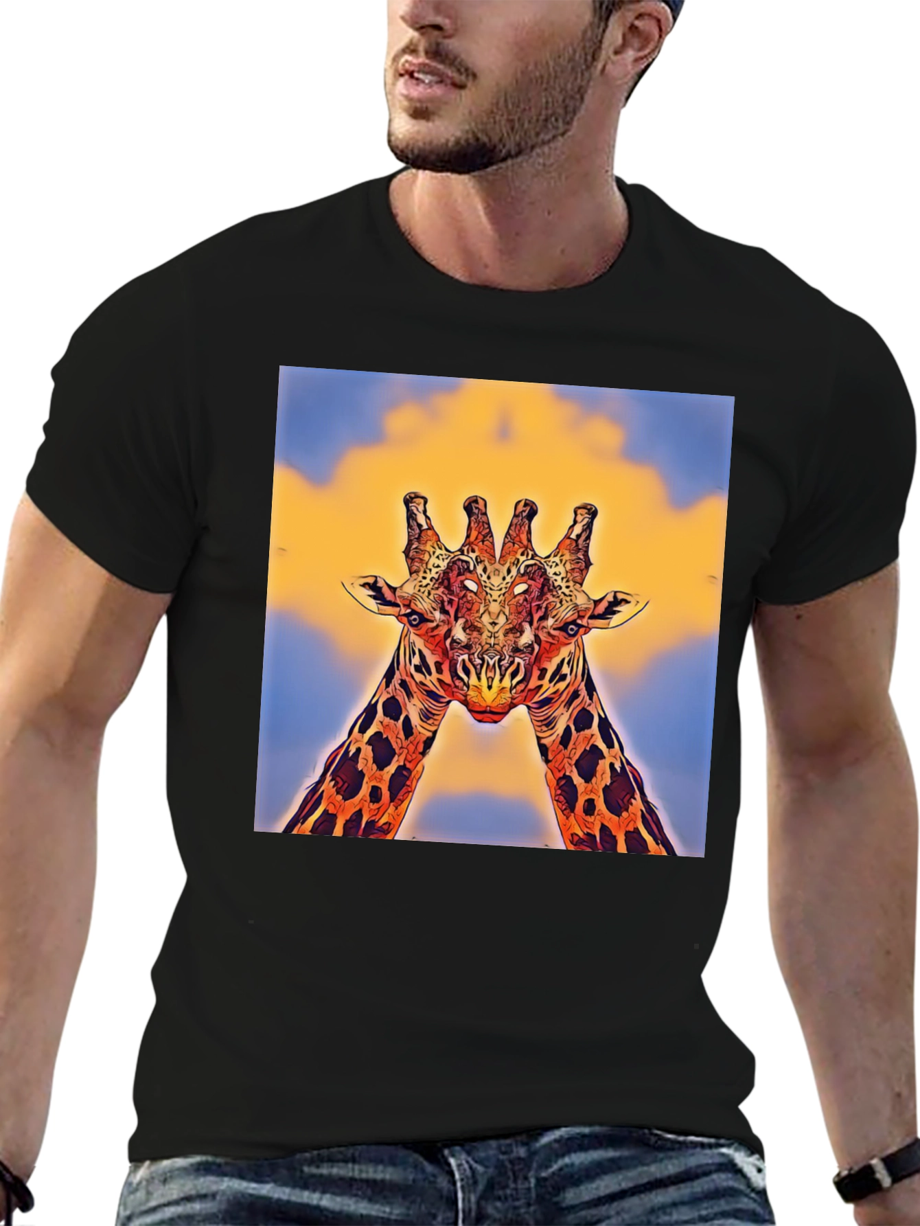 Giraffe Art T-Shirt - Unique Animal Design