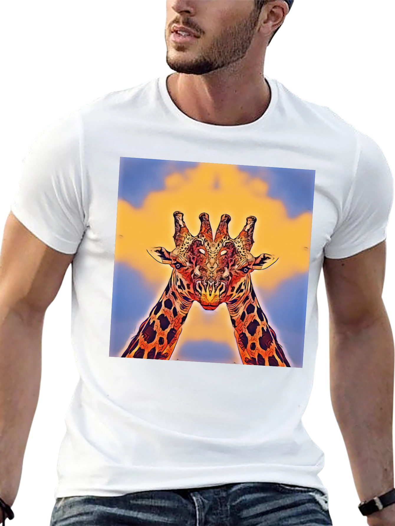 Giraffe Art T-Shirt - Unique Animal Design