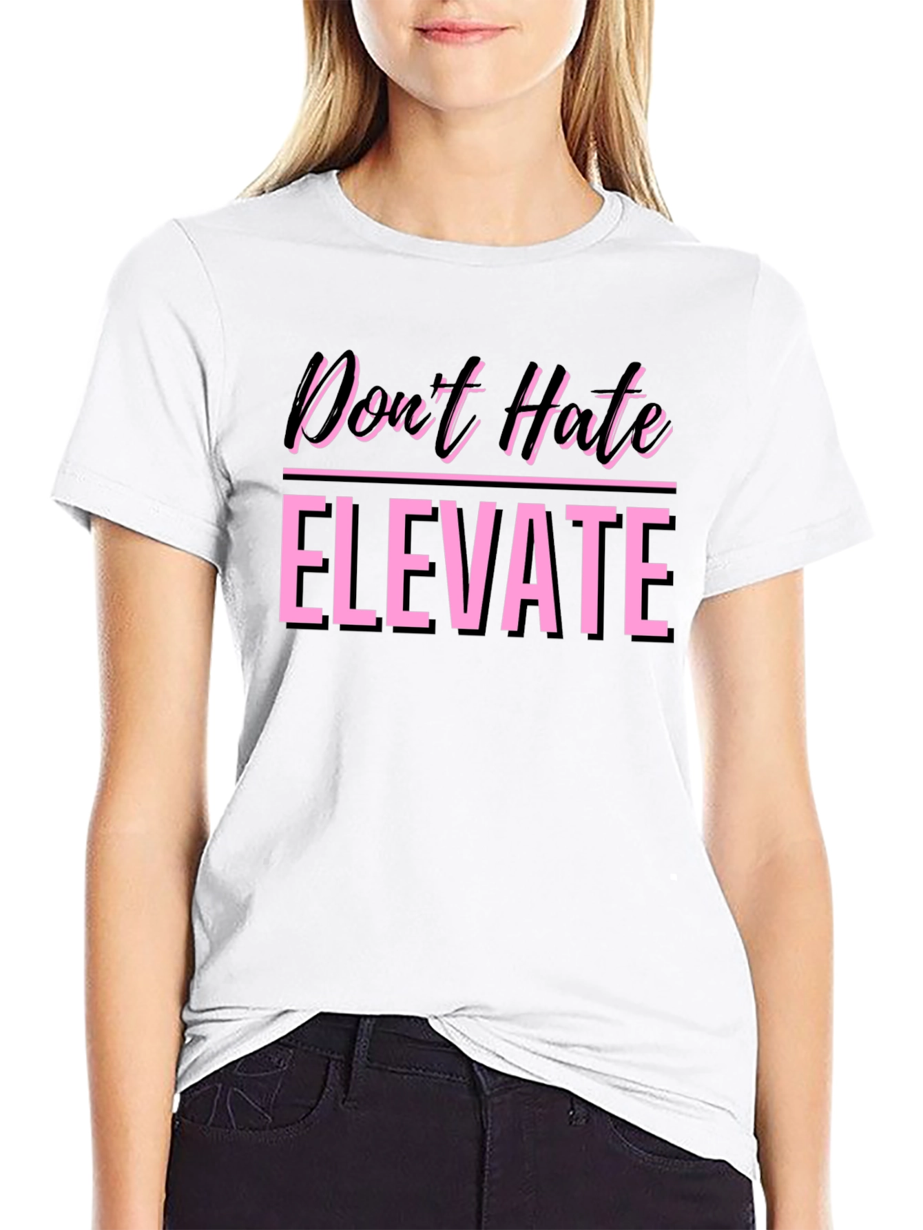 Dont Hate Elevate Graphic Tee - Black