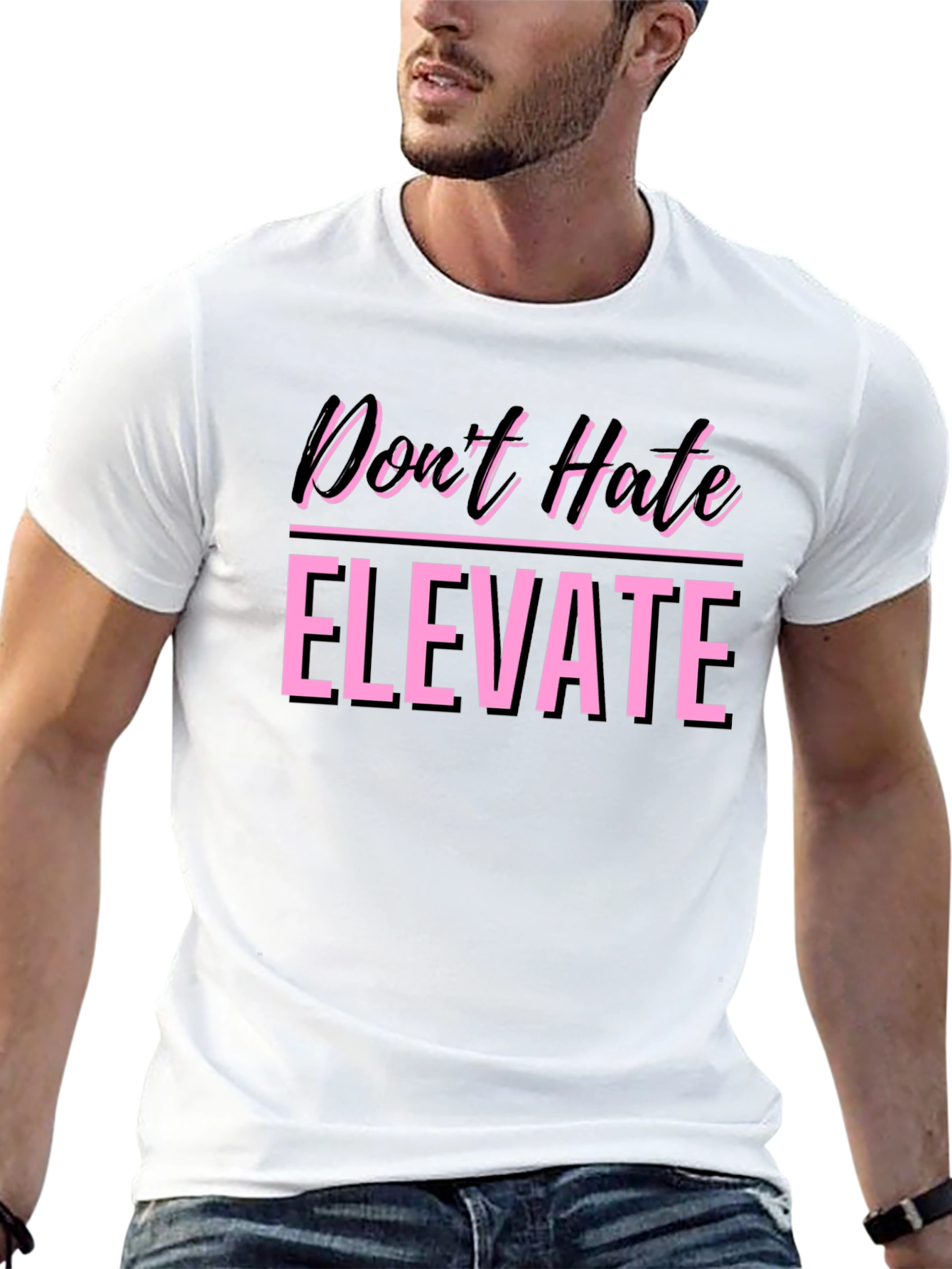 Dont Hate Elevate Graphic Tee - Black