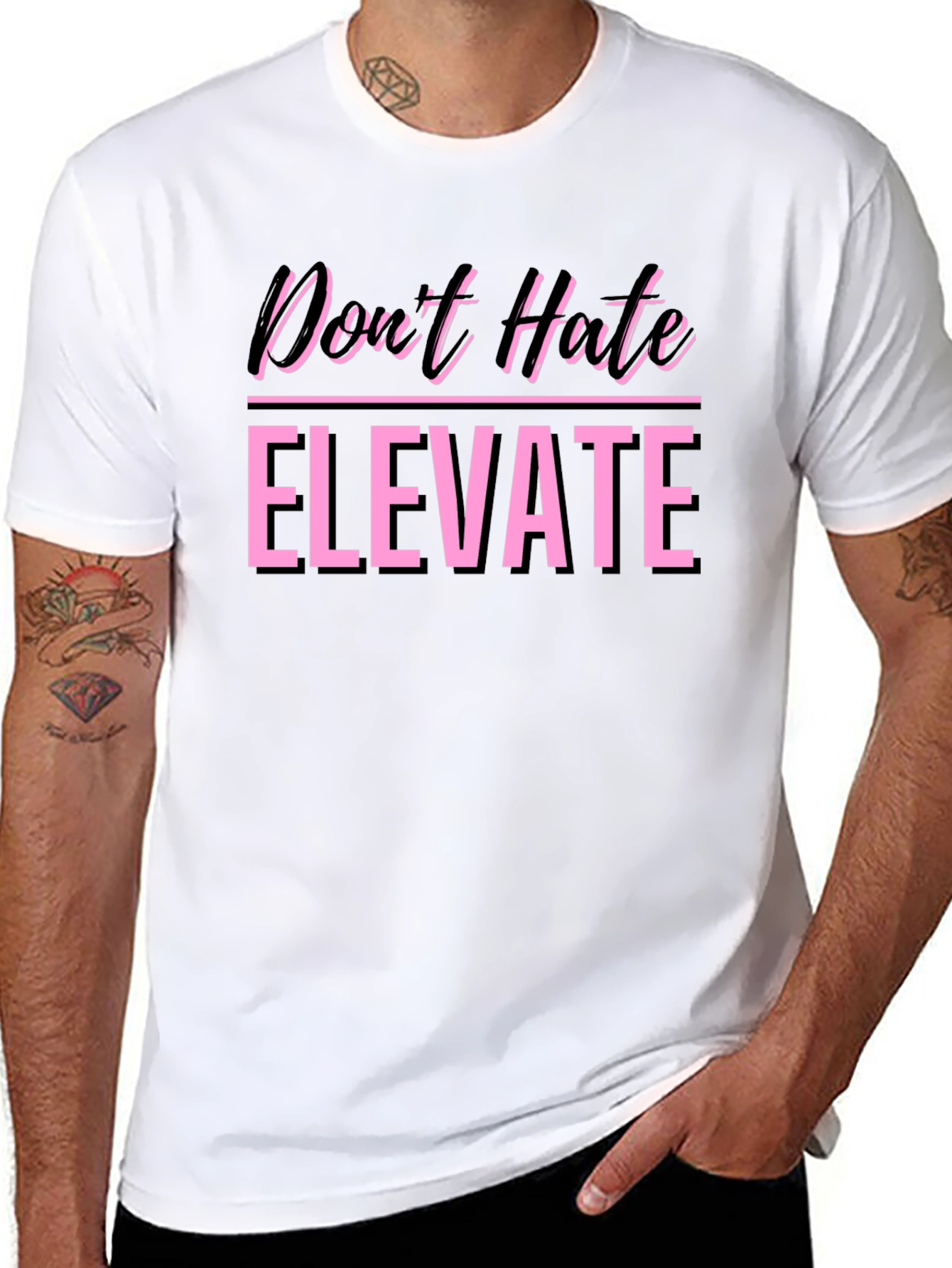 Dont Hate Elevate Graphic Tee - Black