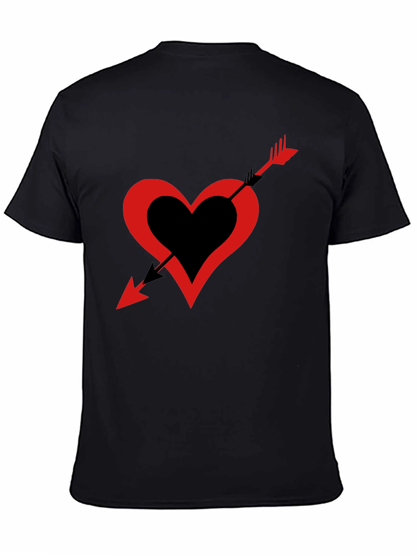 Heart Arrow Graphic Tee - Black Casual Shirt