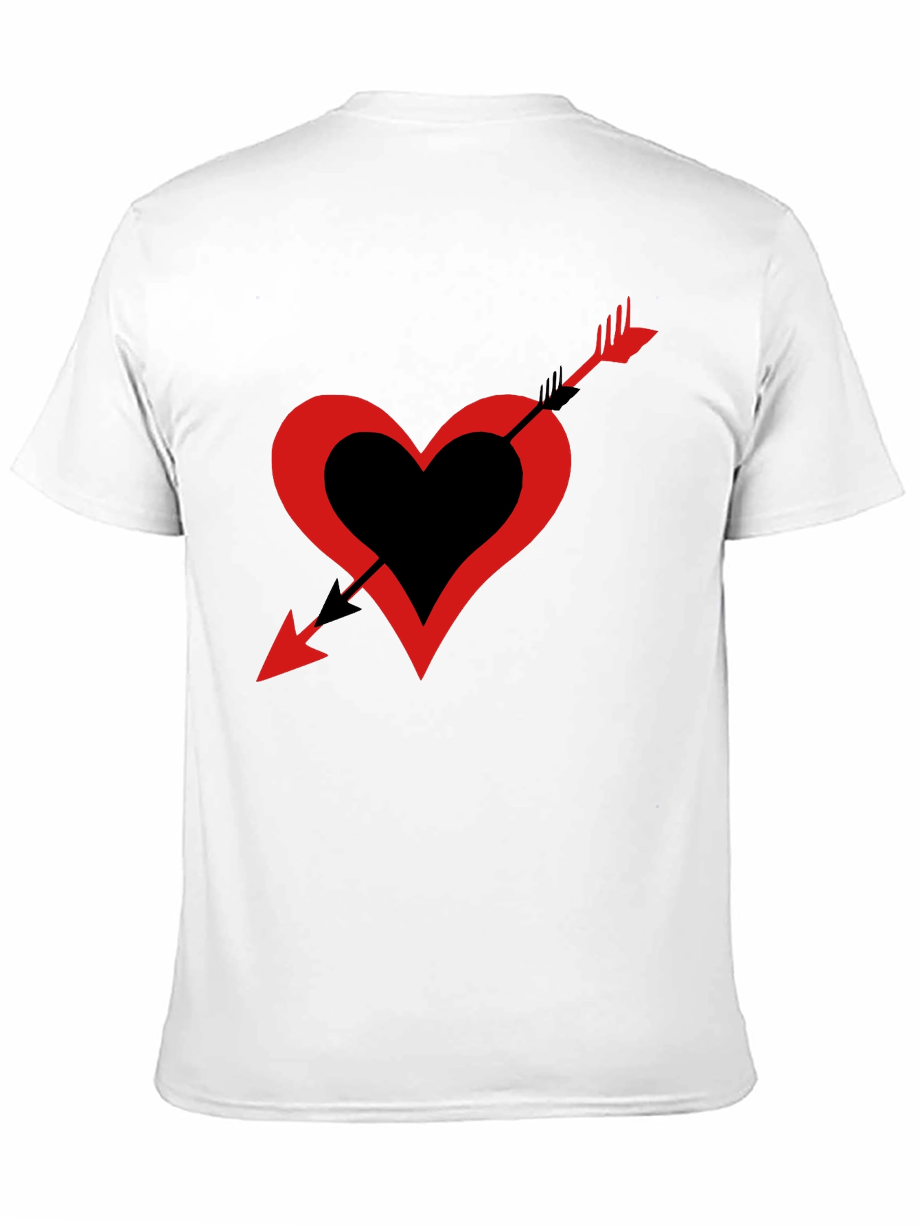 Heart Arrow Graphic Tee - Black Casual Shirt