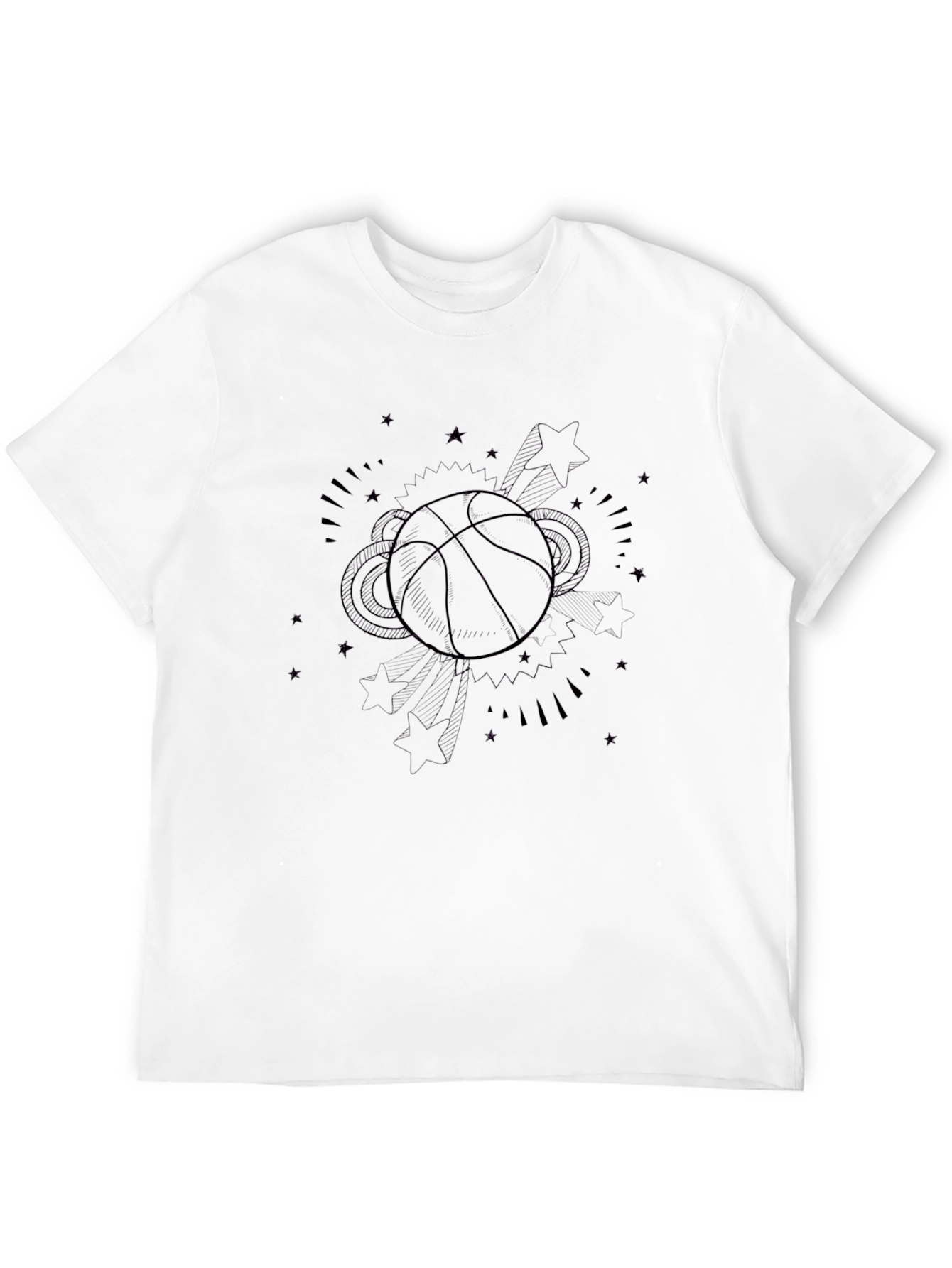 Basketball Graphic Black T-Shirt - Sporty Style