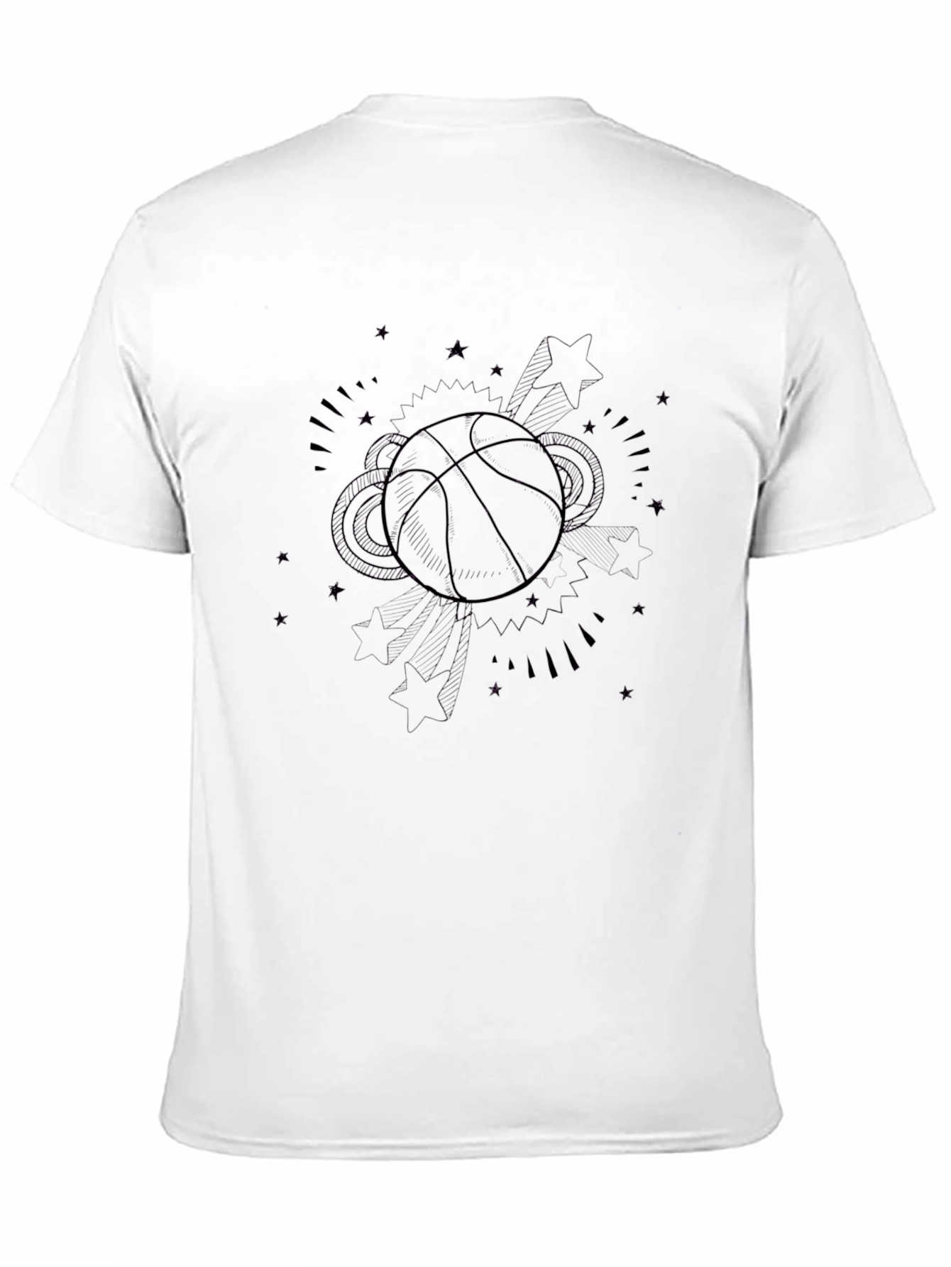Basketball Graphic Black T-Shirt - Sporty Style