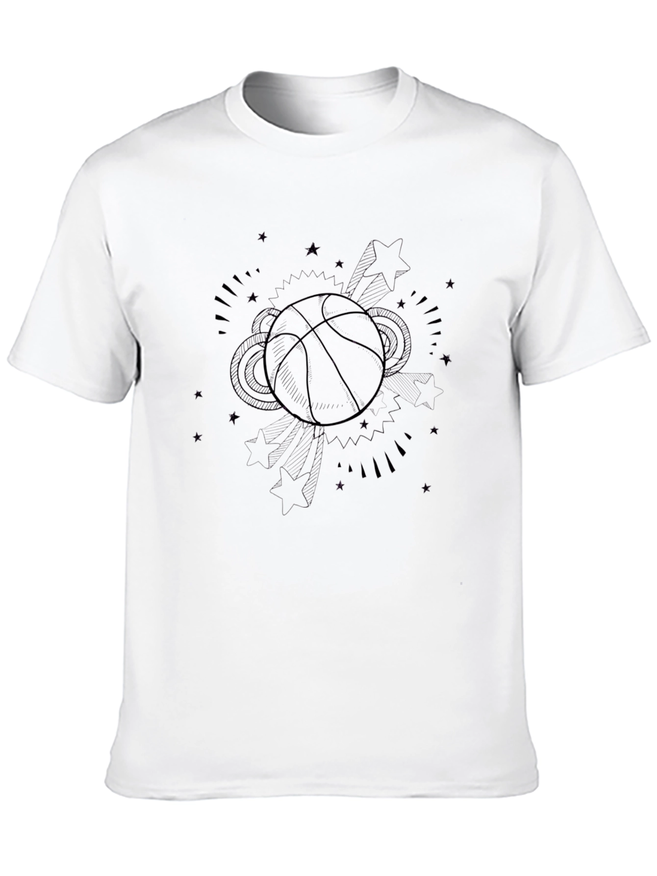 Basketball Graphic Black T-Shirt - Sporty Style