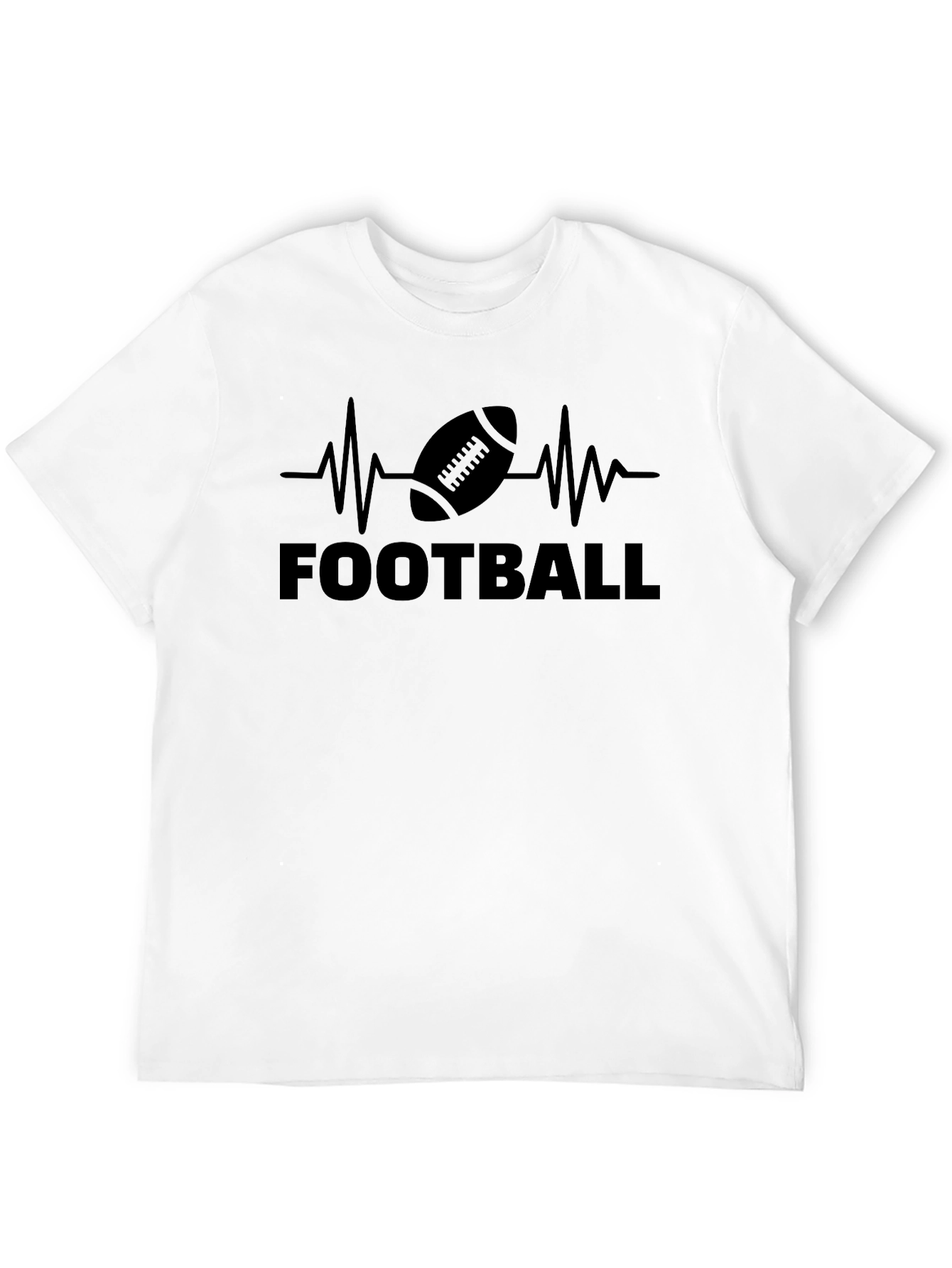 Football Heartbeat Graphic Tee - Black
